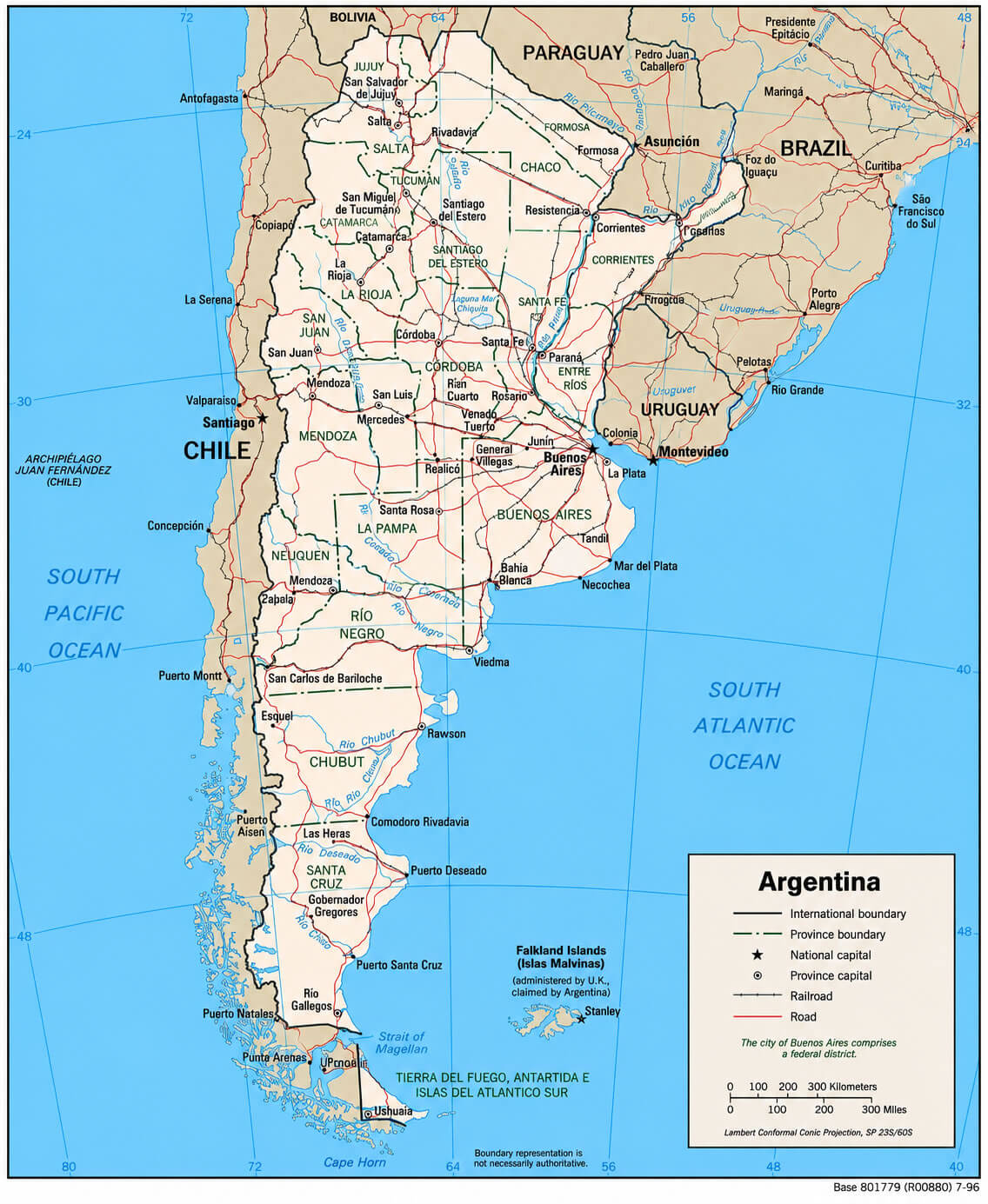 Argentina highway map