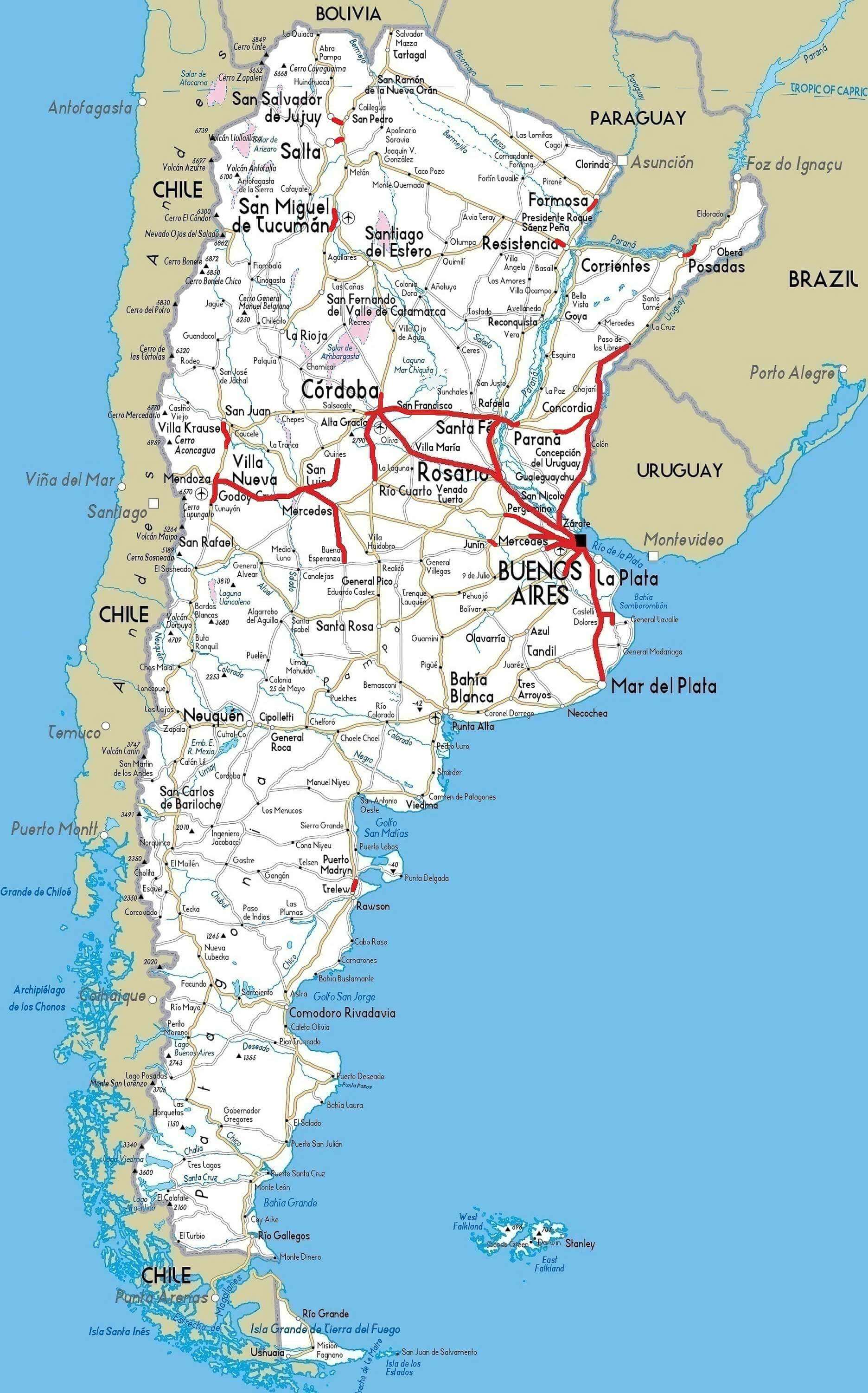 Argentina transit map
