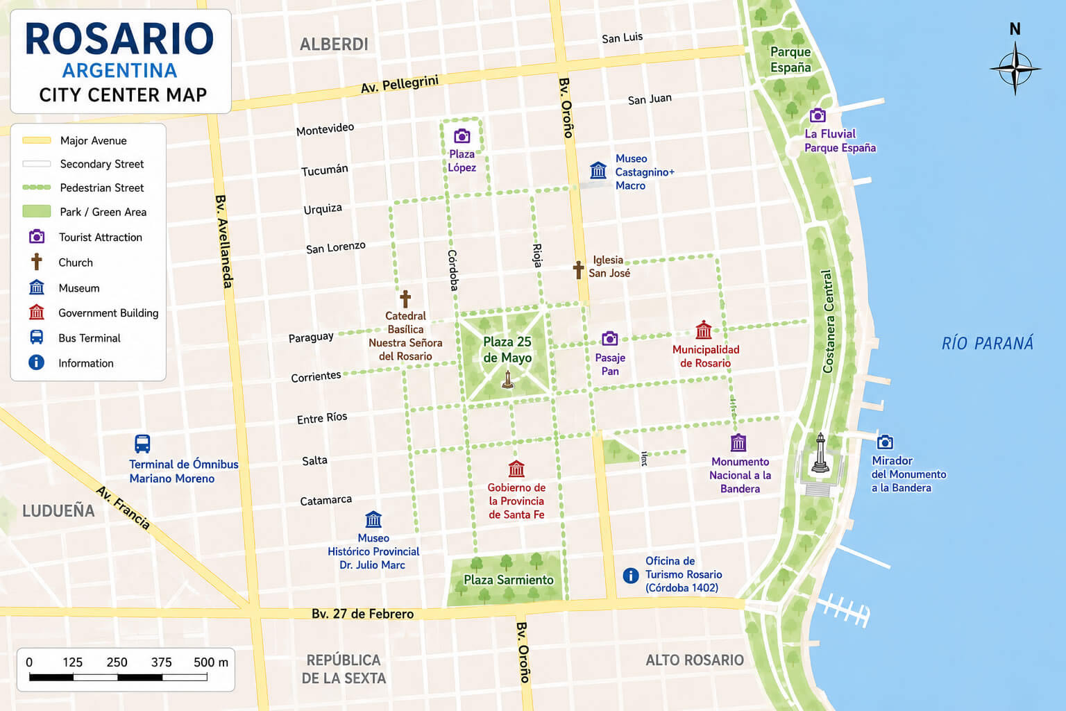 Rosario Argentina city map