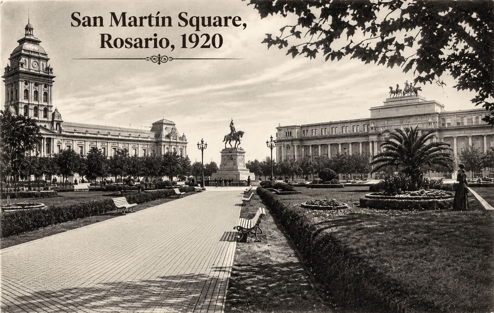 Rosario Argentina historic San Martin Square 1920s