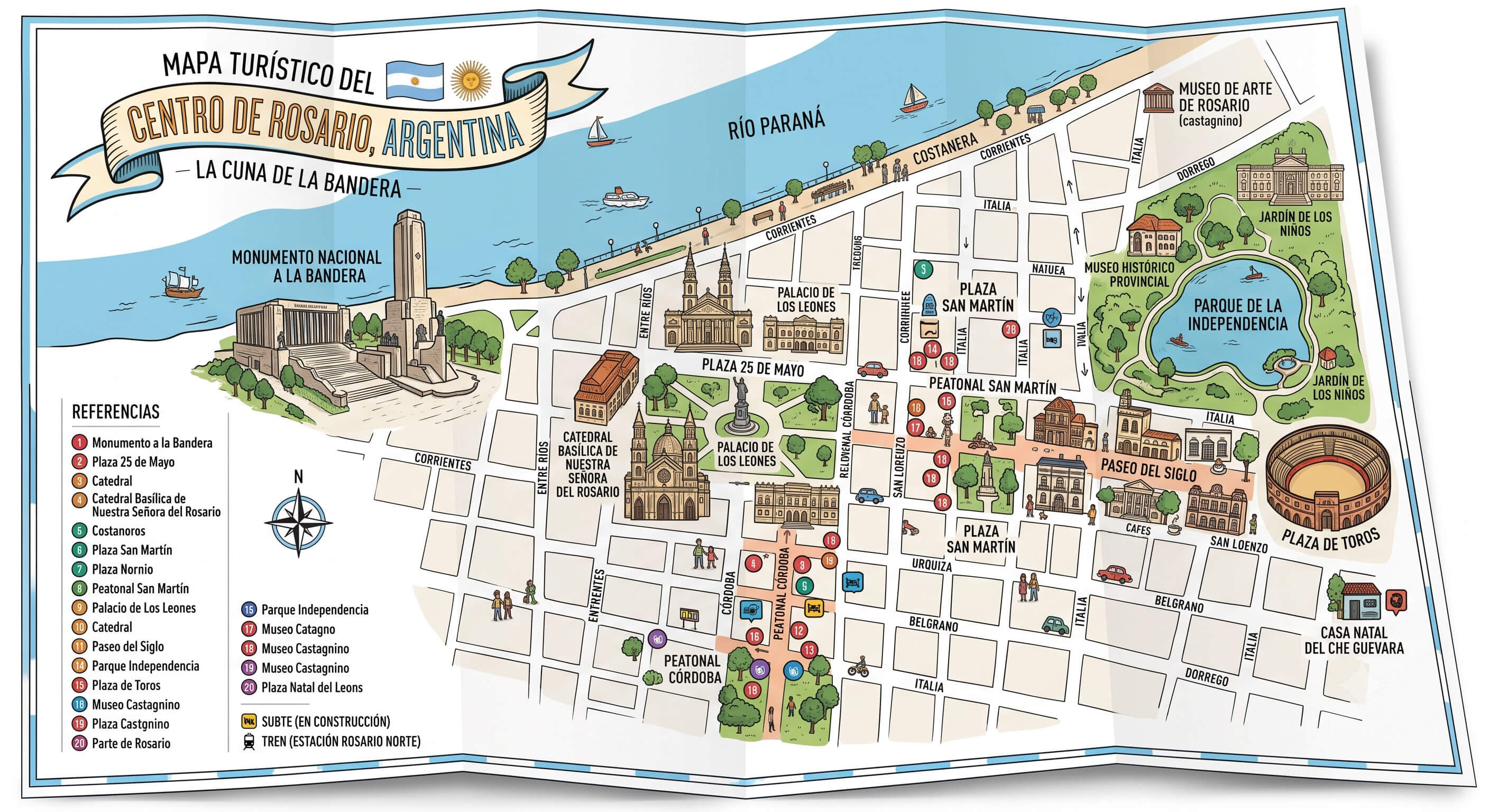 Rosario Argentina tourist map