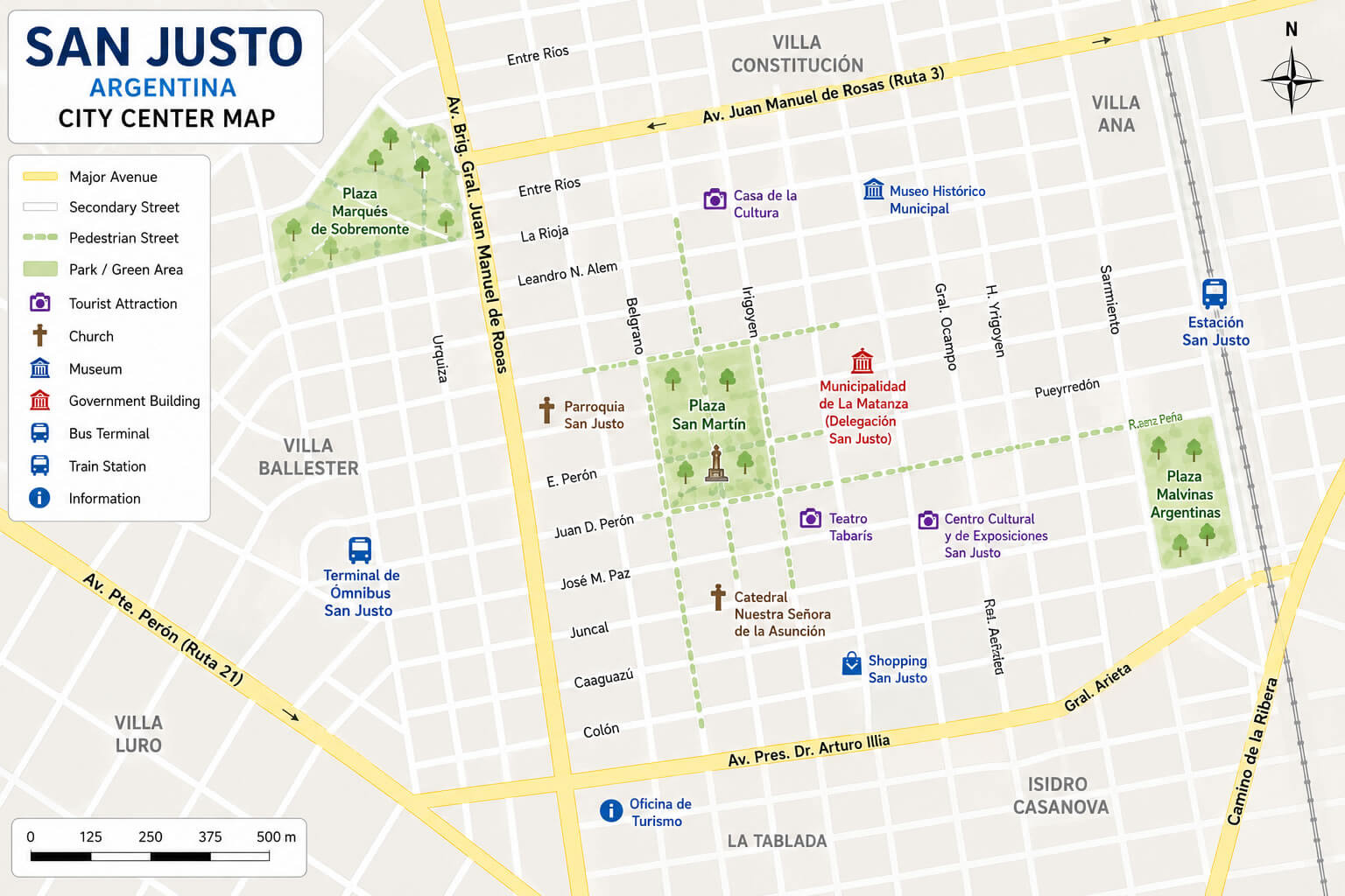 San Justo Argentina city map