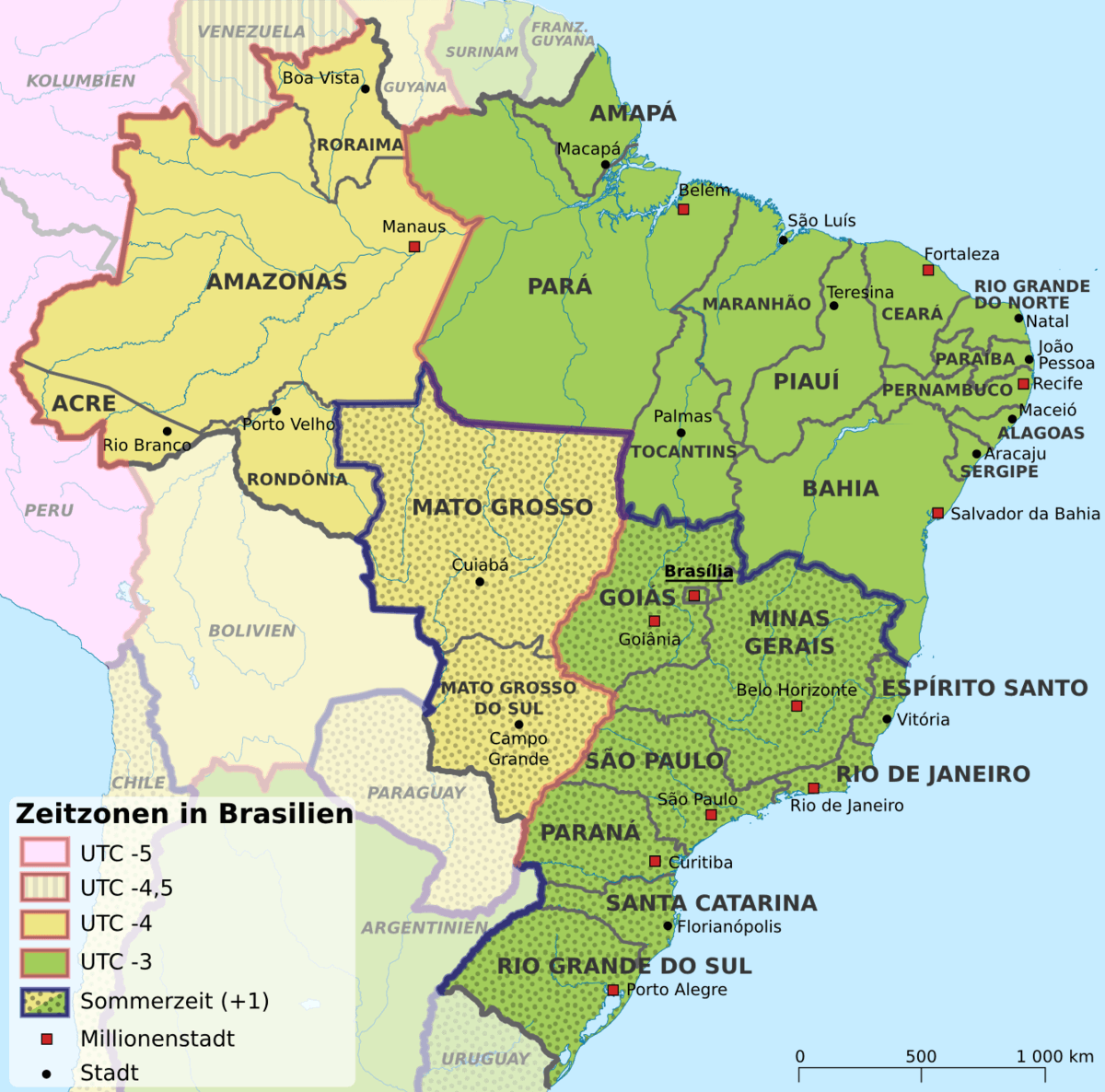 Brazil time zones utc