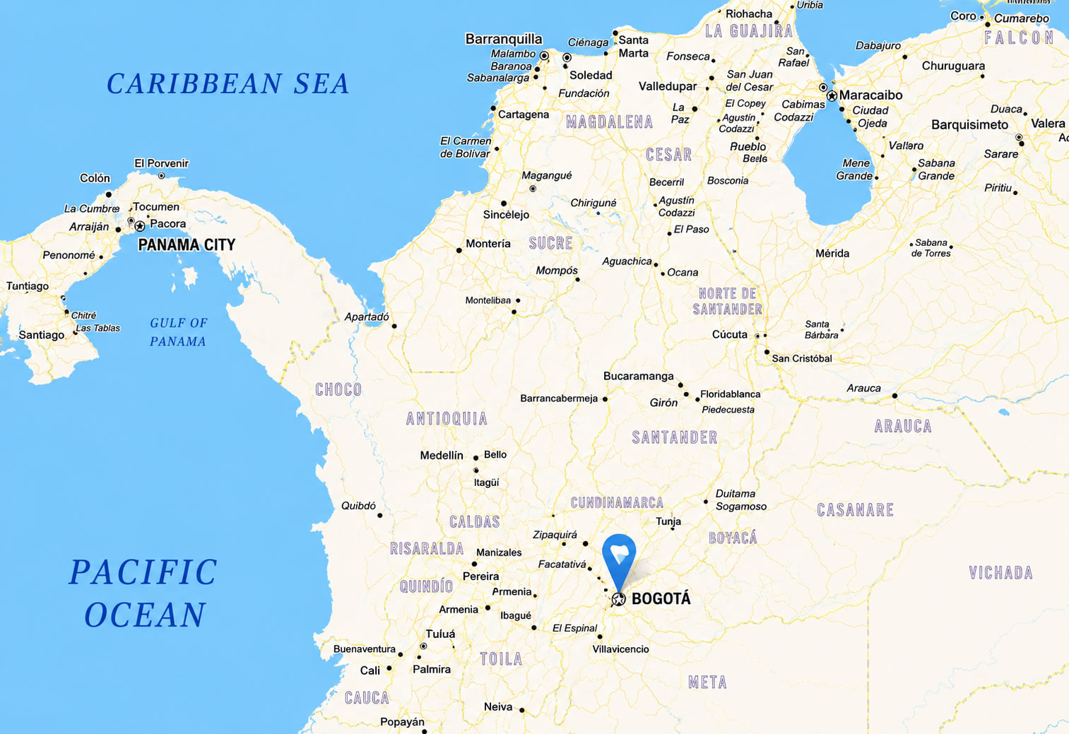Colombia Google road map
