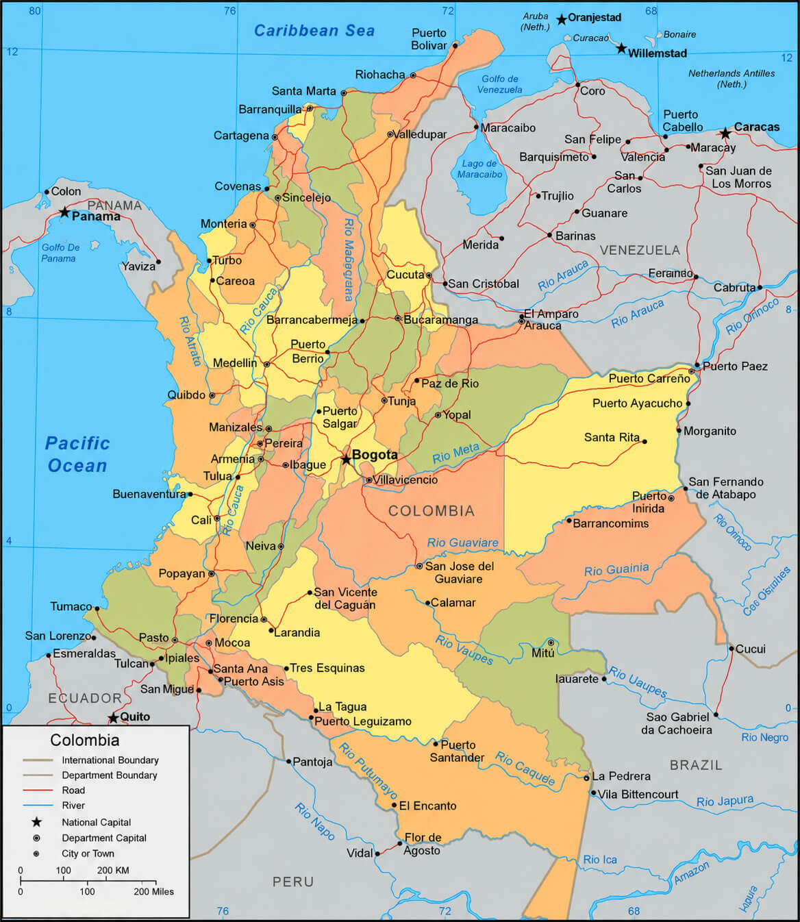 Colombia political map