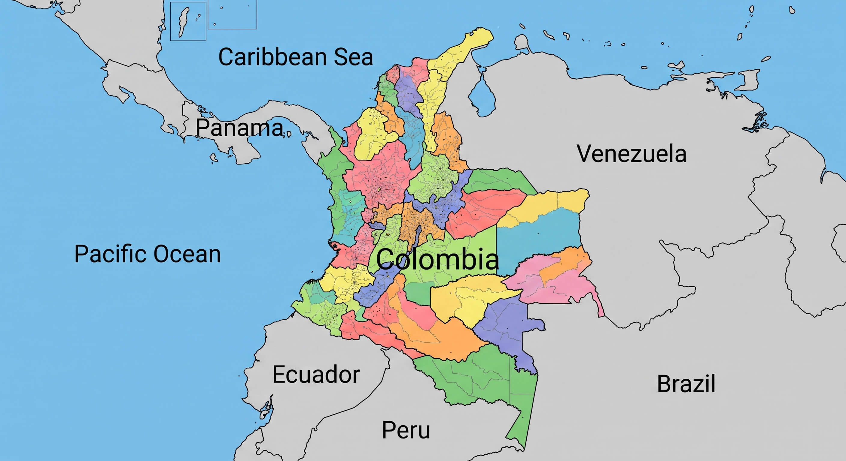 Colombia regions map