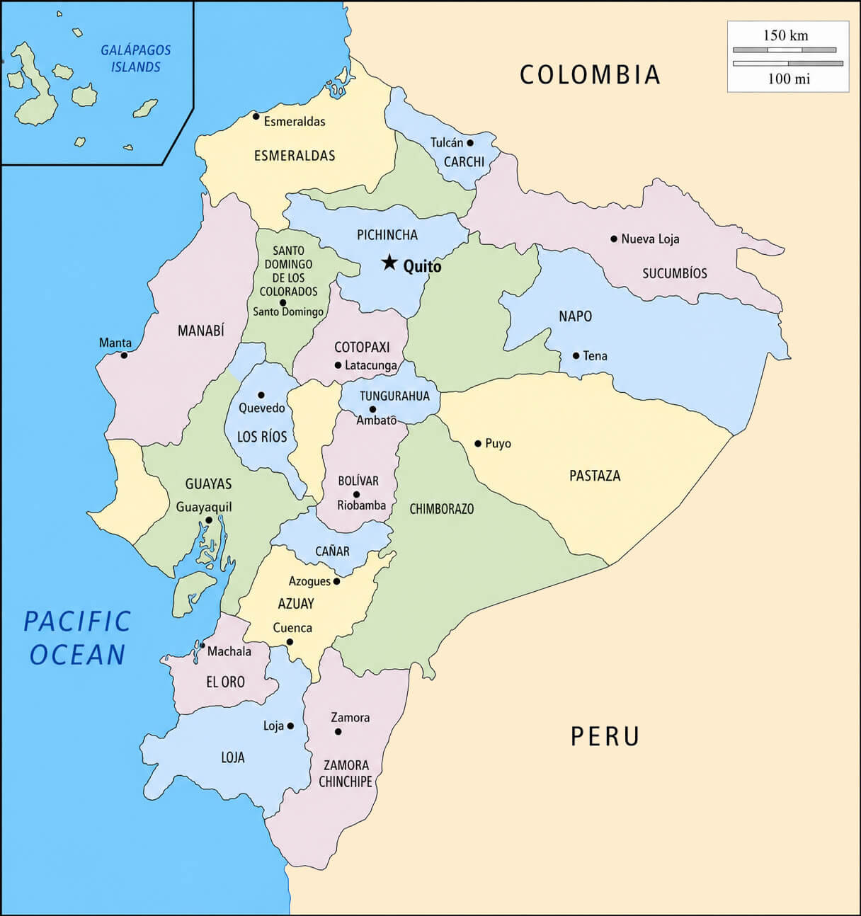 Ecuador provinces map