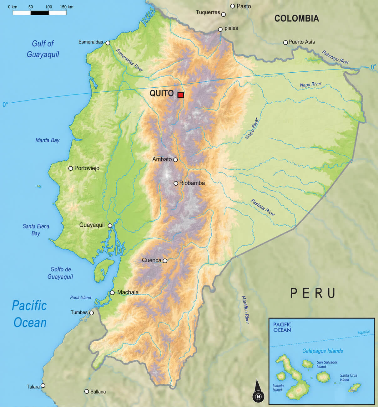 Ecuador relief map