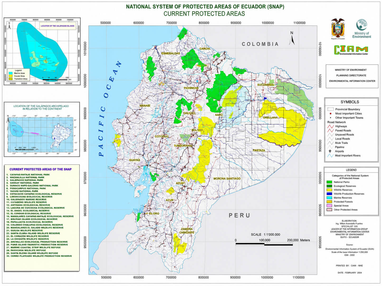 Ecuador vegetation map