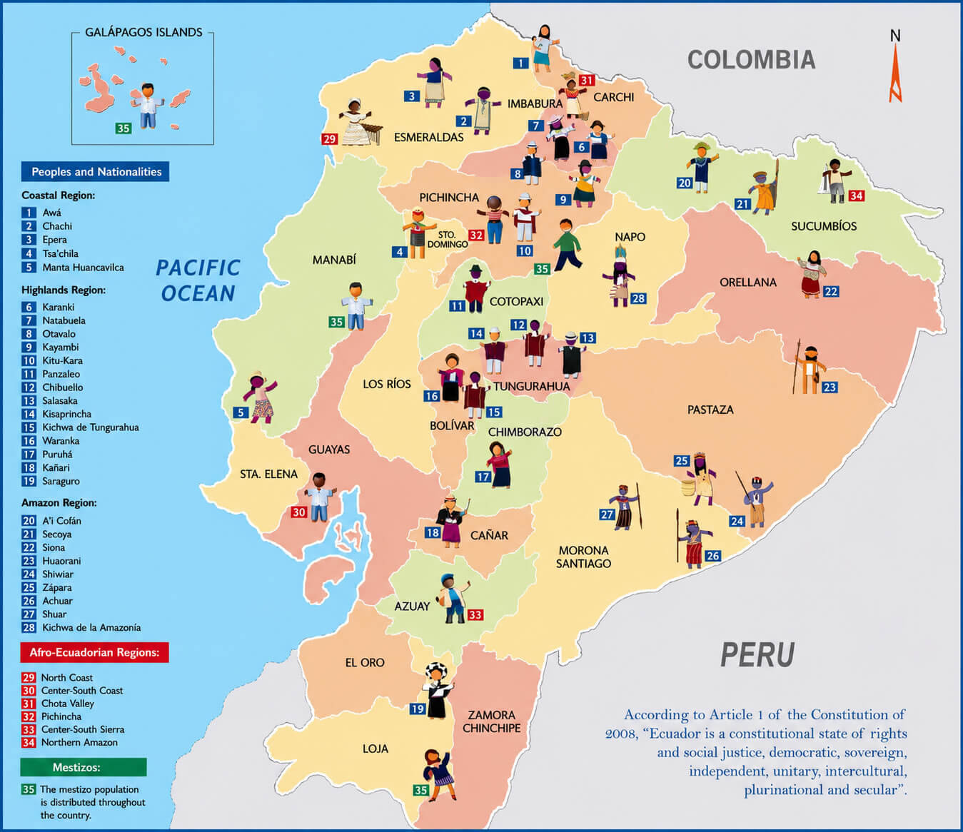 Ecuador tourism map
