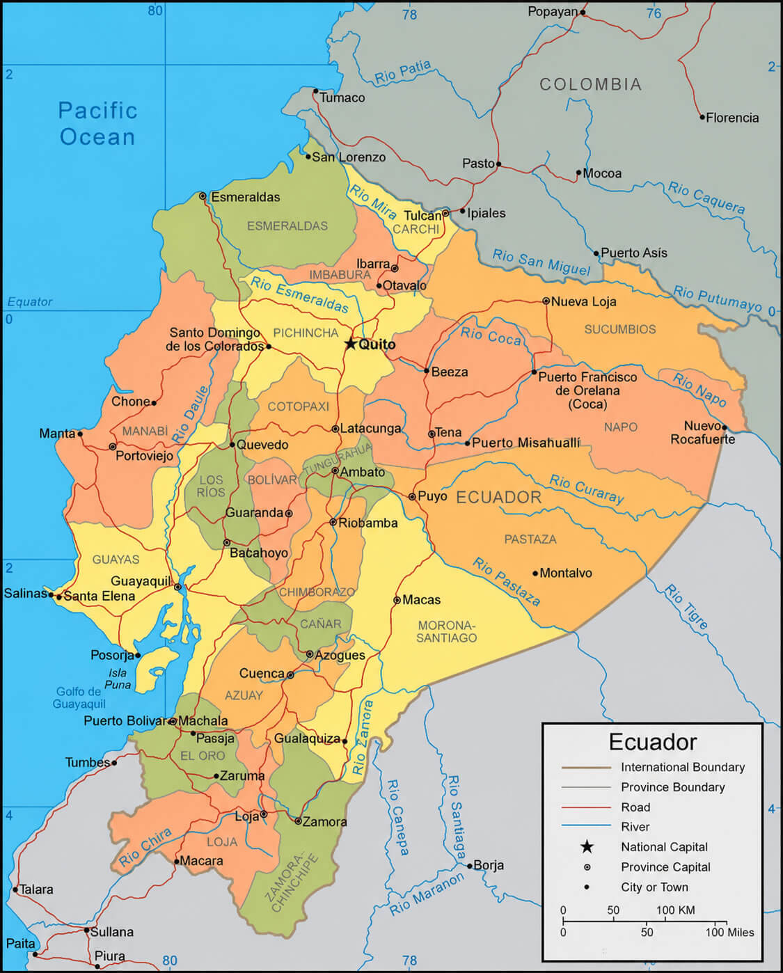 Ecuador administrative divisions map