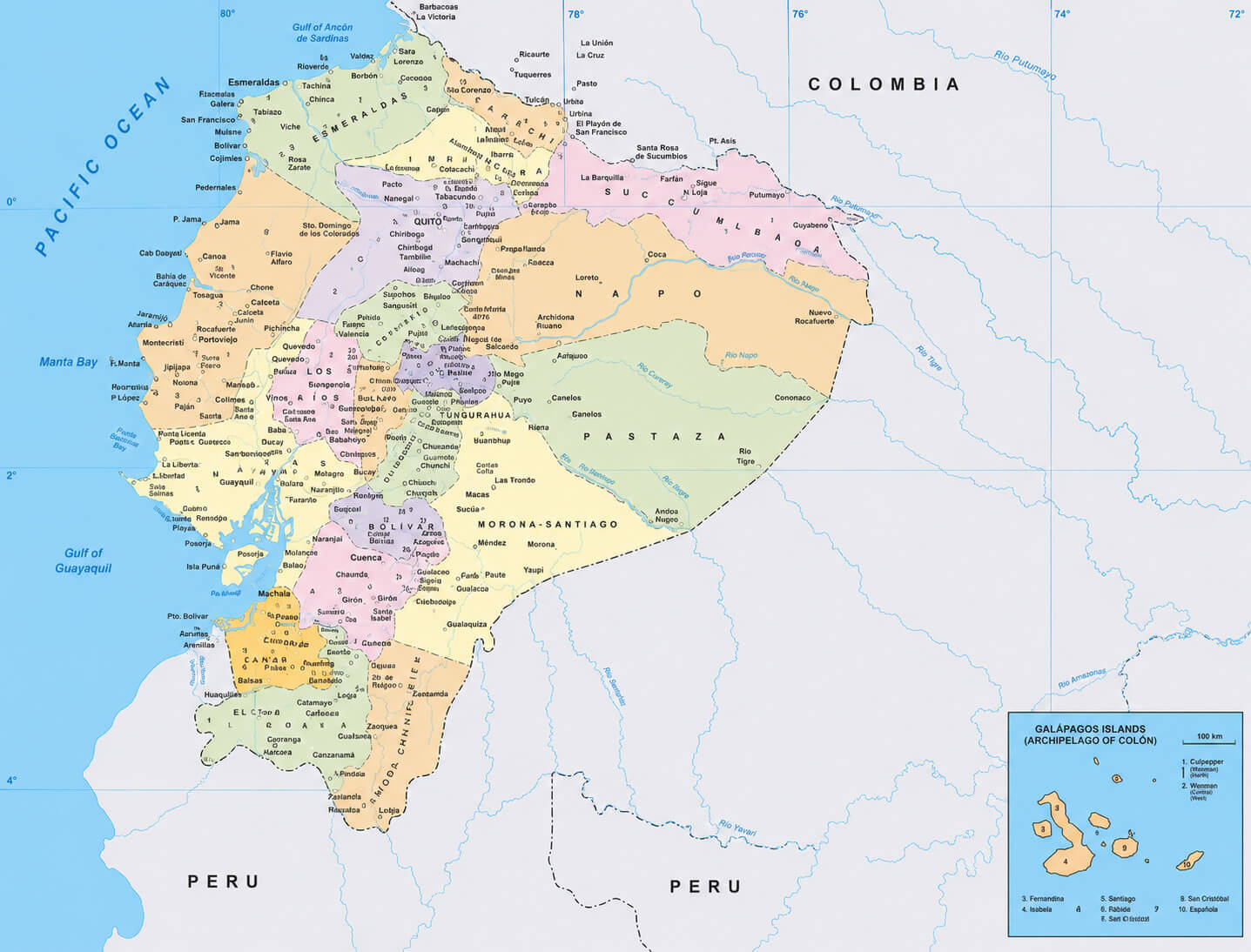 Ecuador political map
