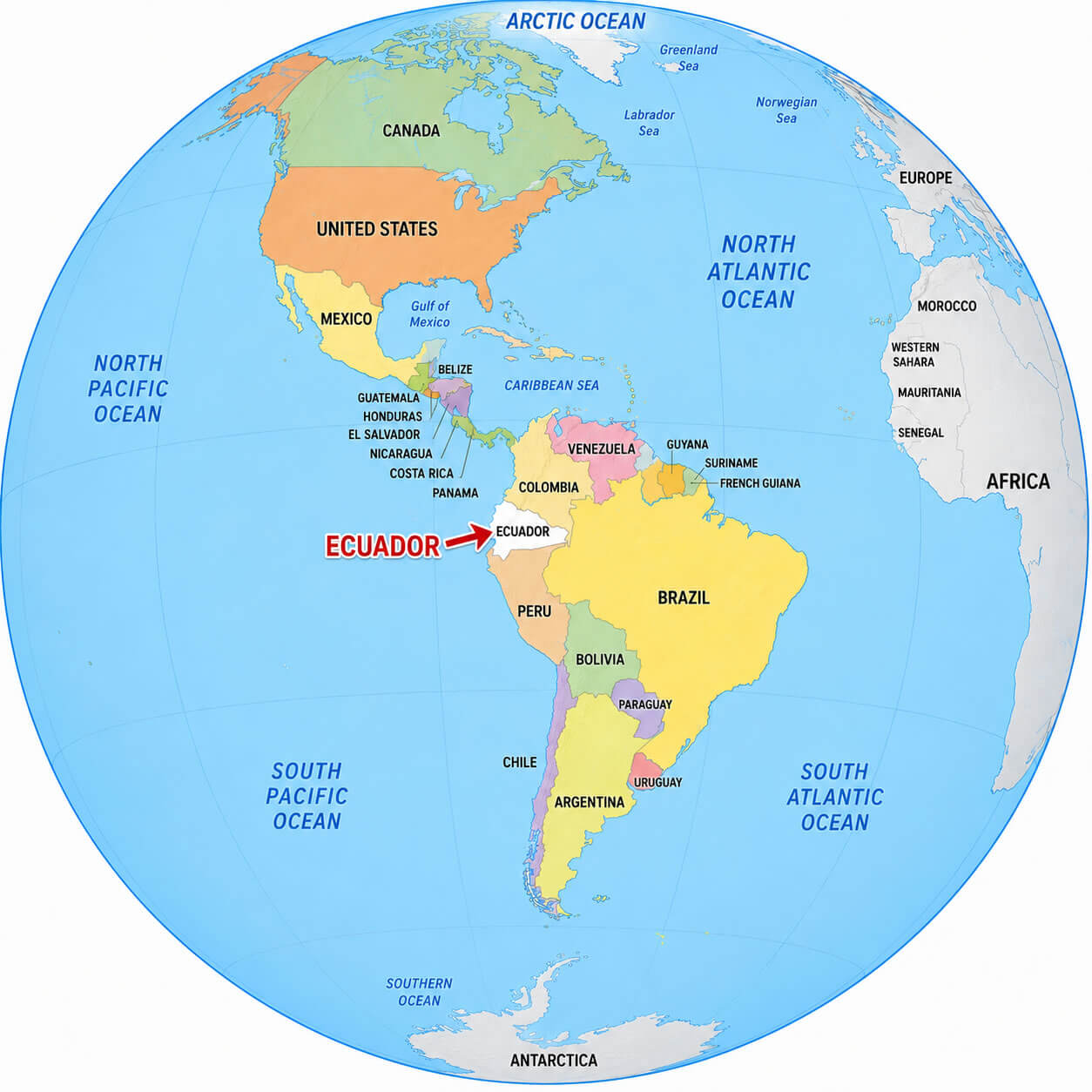 Where is Ecuador on the map	