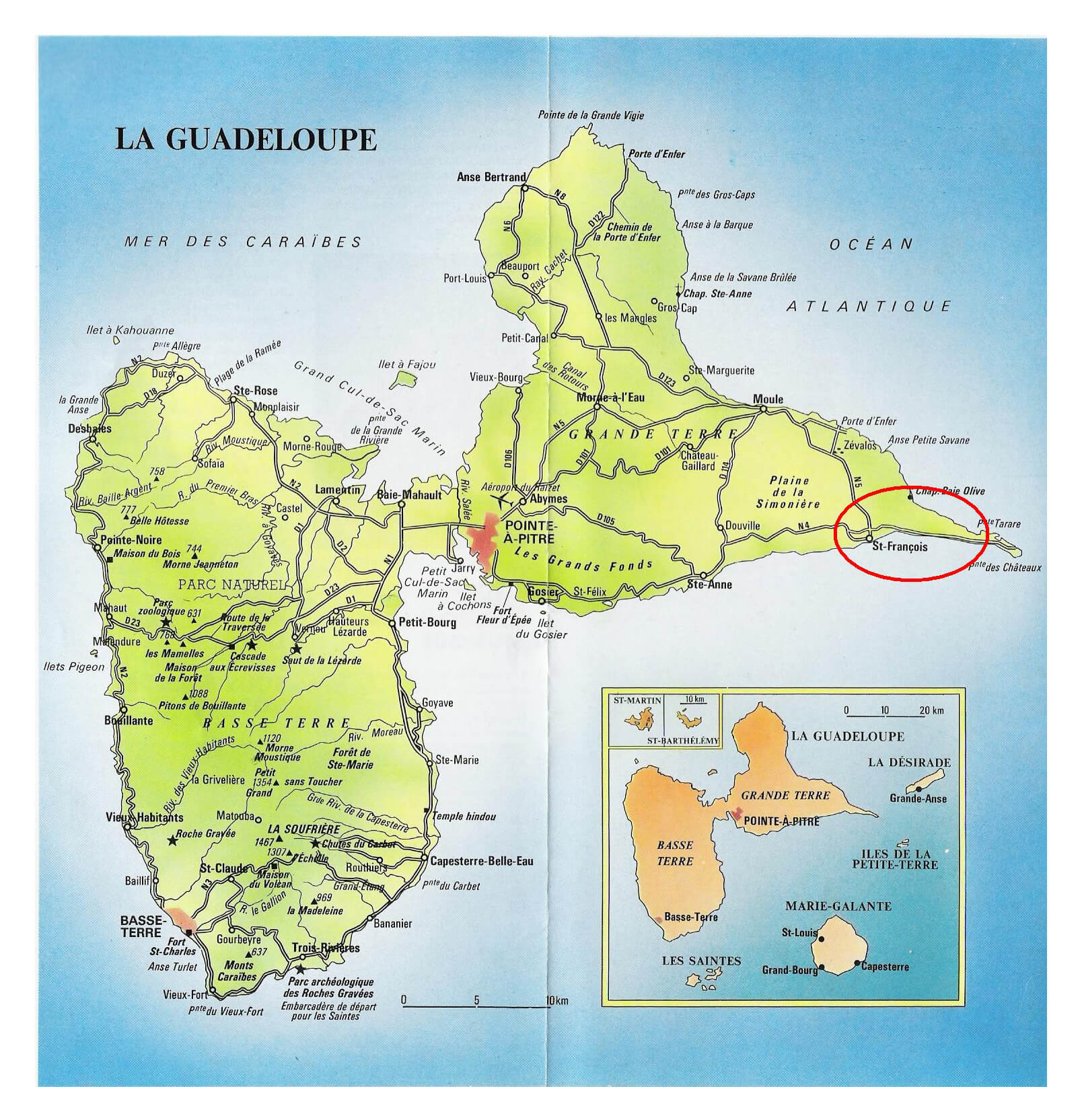 Guadeloupe road map