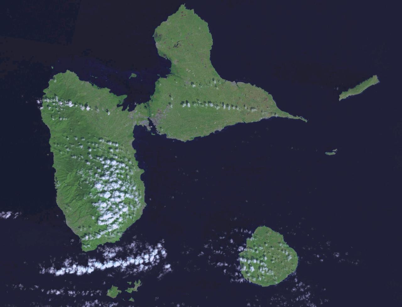 Guadeloupe satellite map