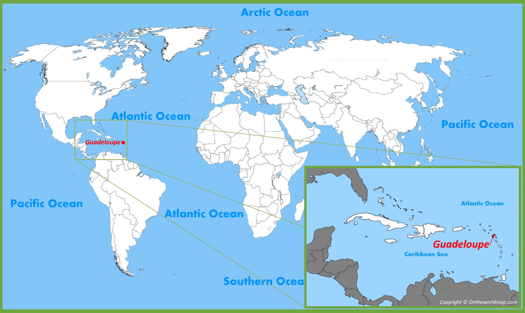 Where is Guadeloupe on the World map
