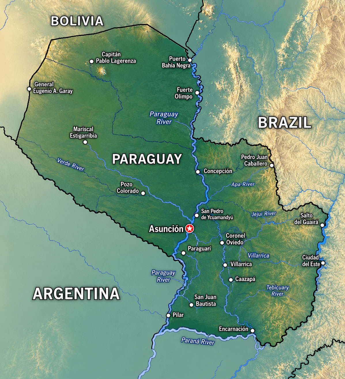 Paraguay satellite map
