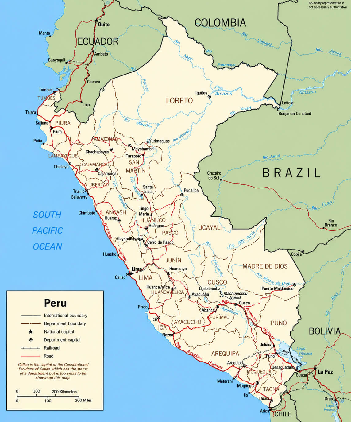 Peru transportation map