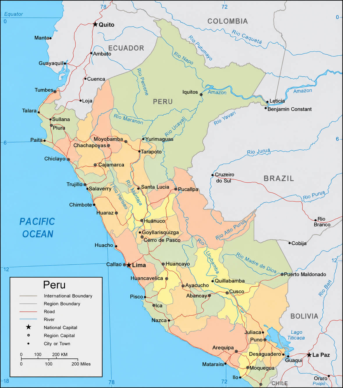 Peru administrative divisions map