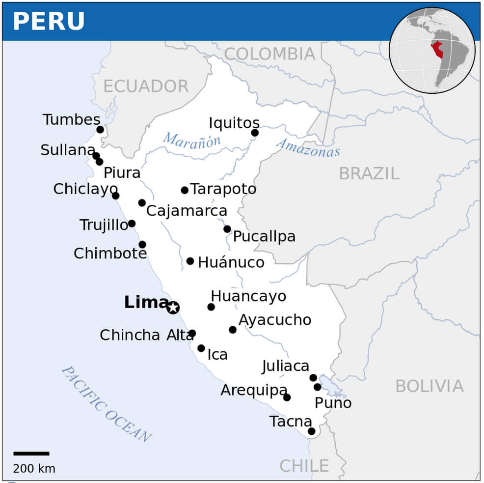 Peru cities map
