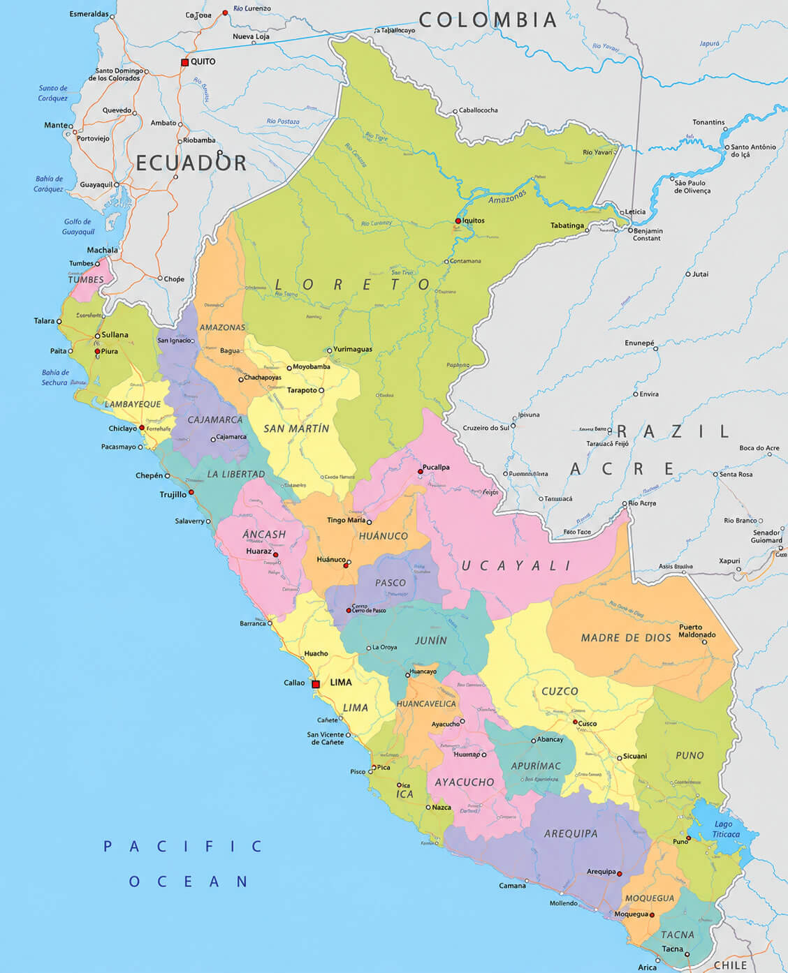 Peru regions map
