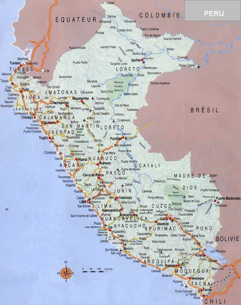 Peru road map in Spanish