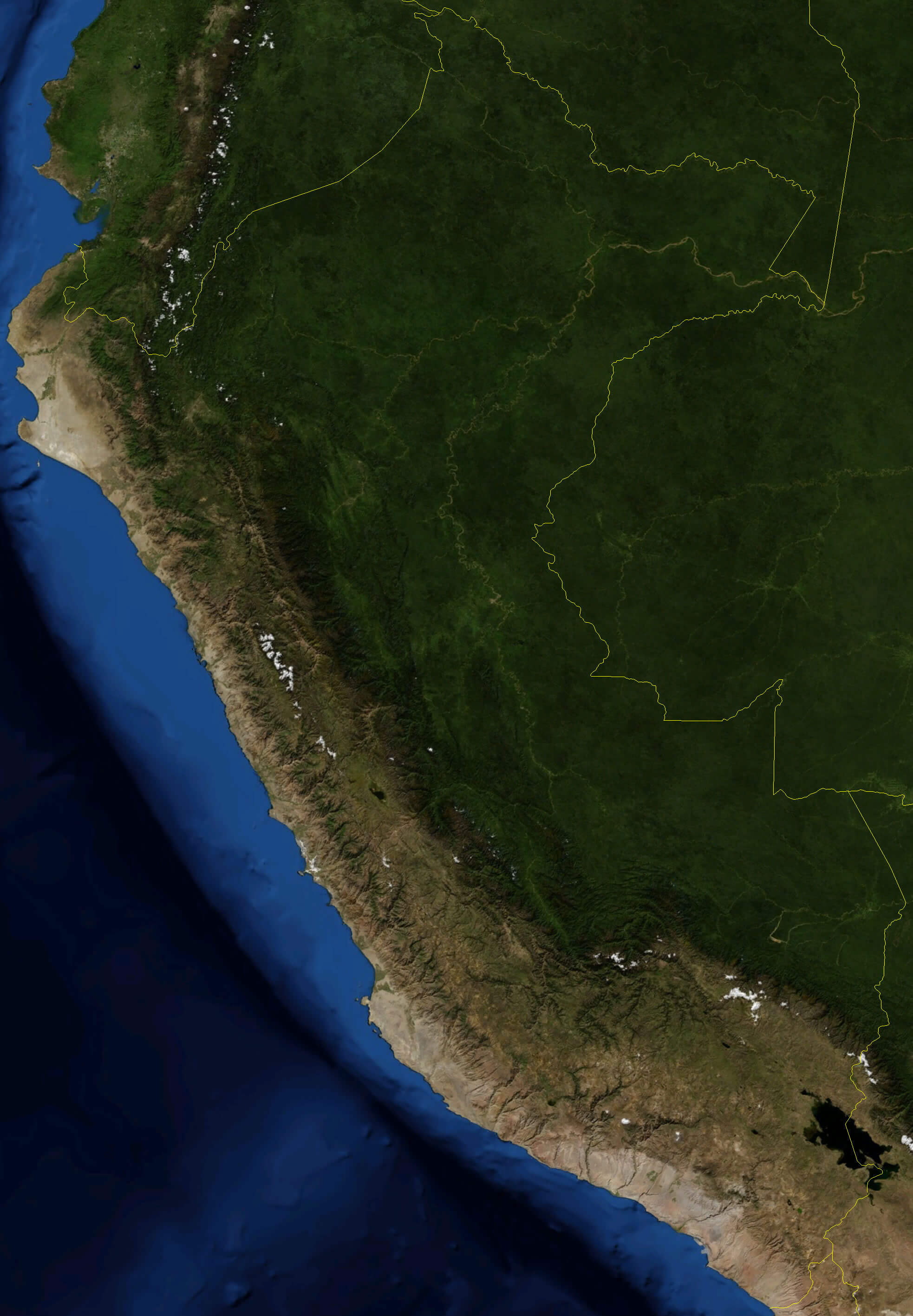 Peru satellite map