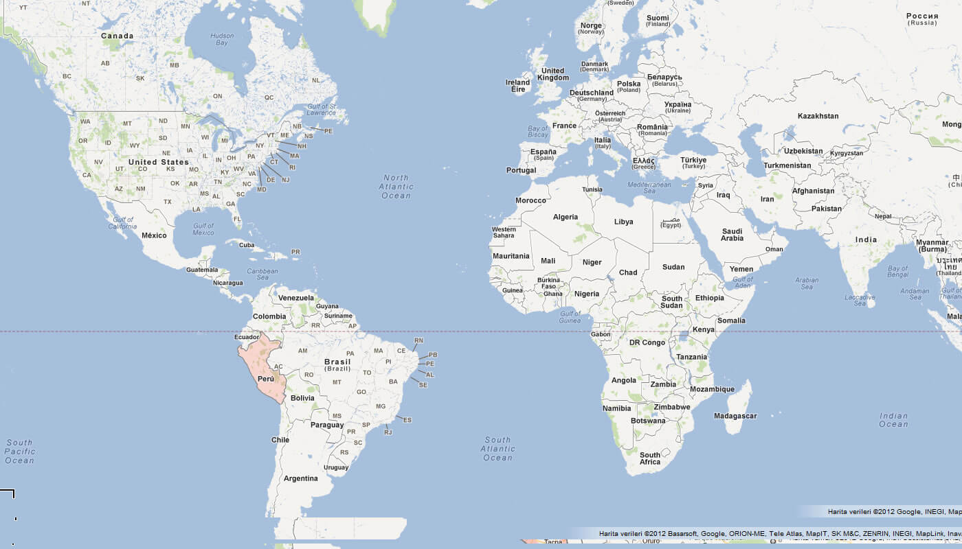 Peru World location map