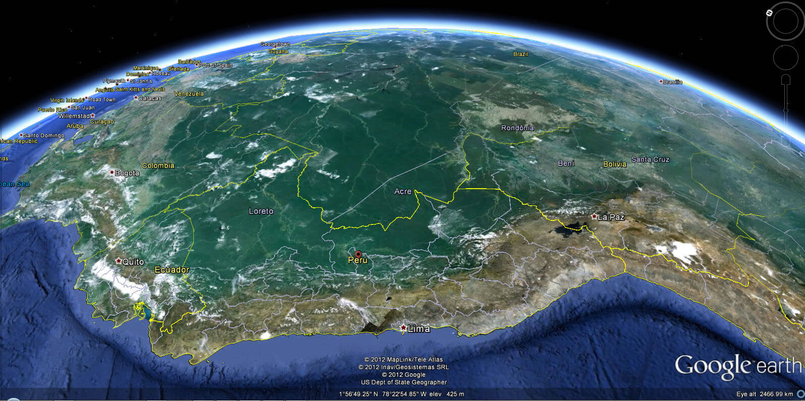 Peru Google earth map