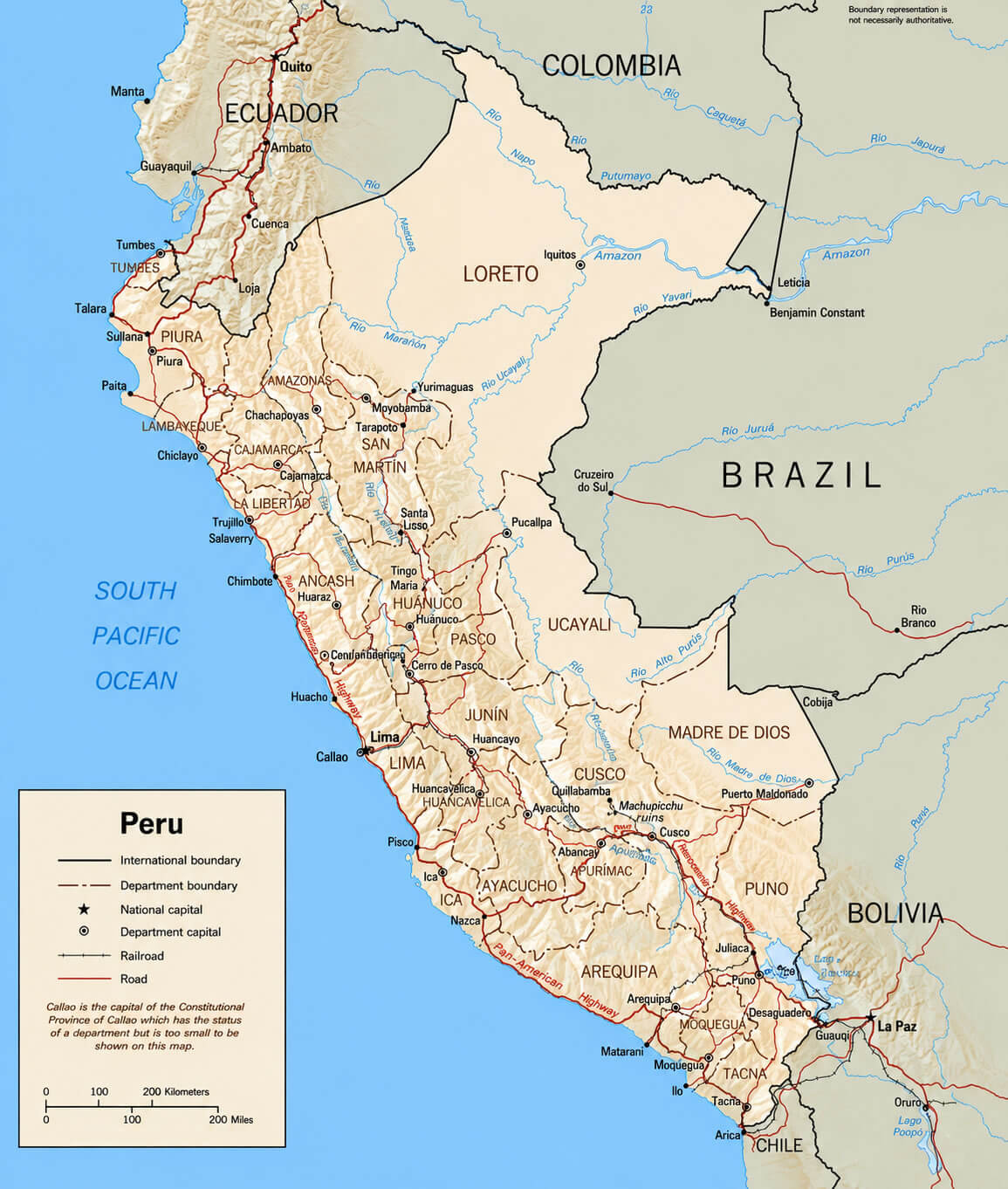 Peru highway map