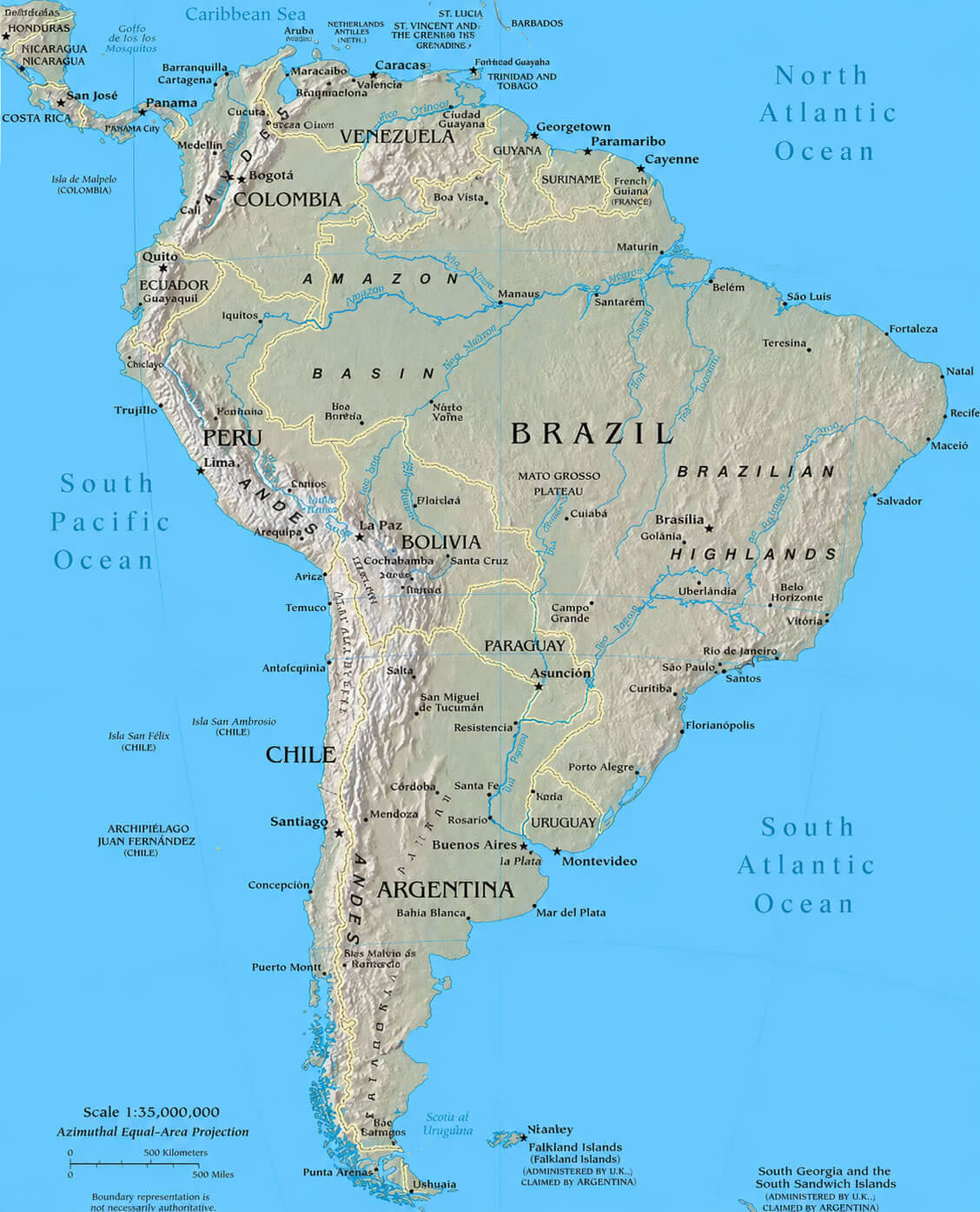 Peru in South America map