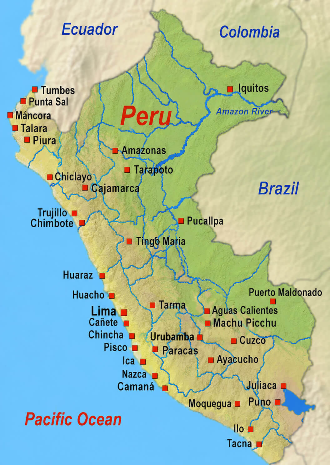 Peru tourist map