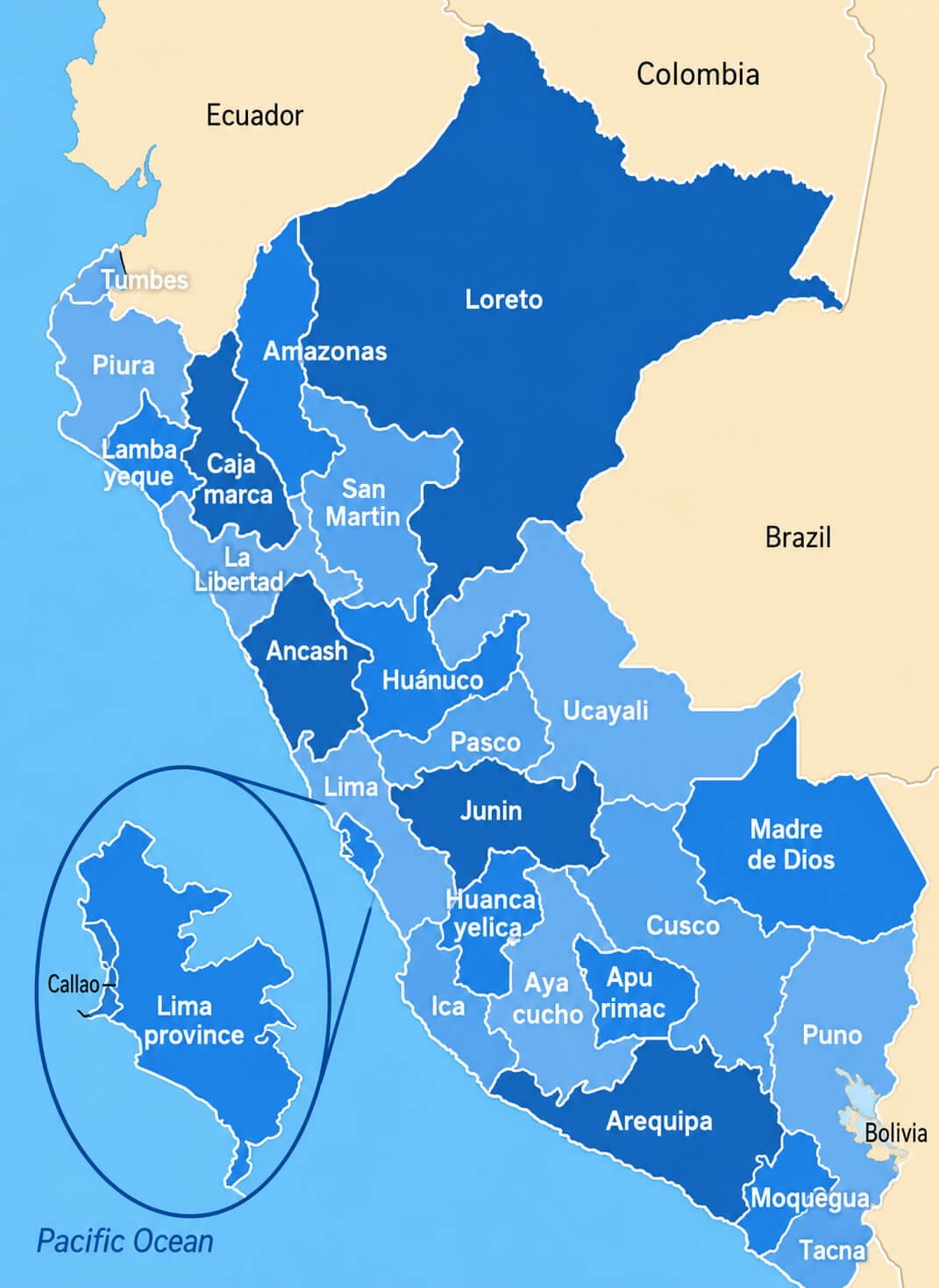 Peru provinces map