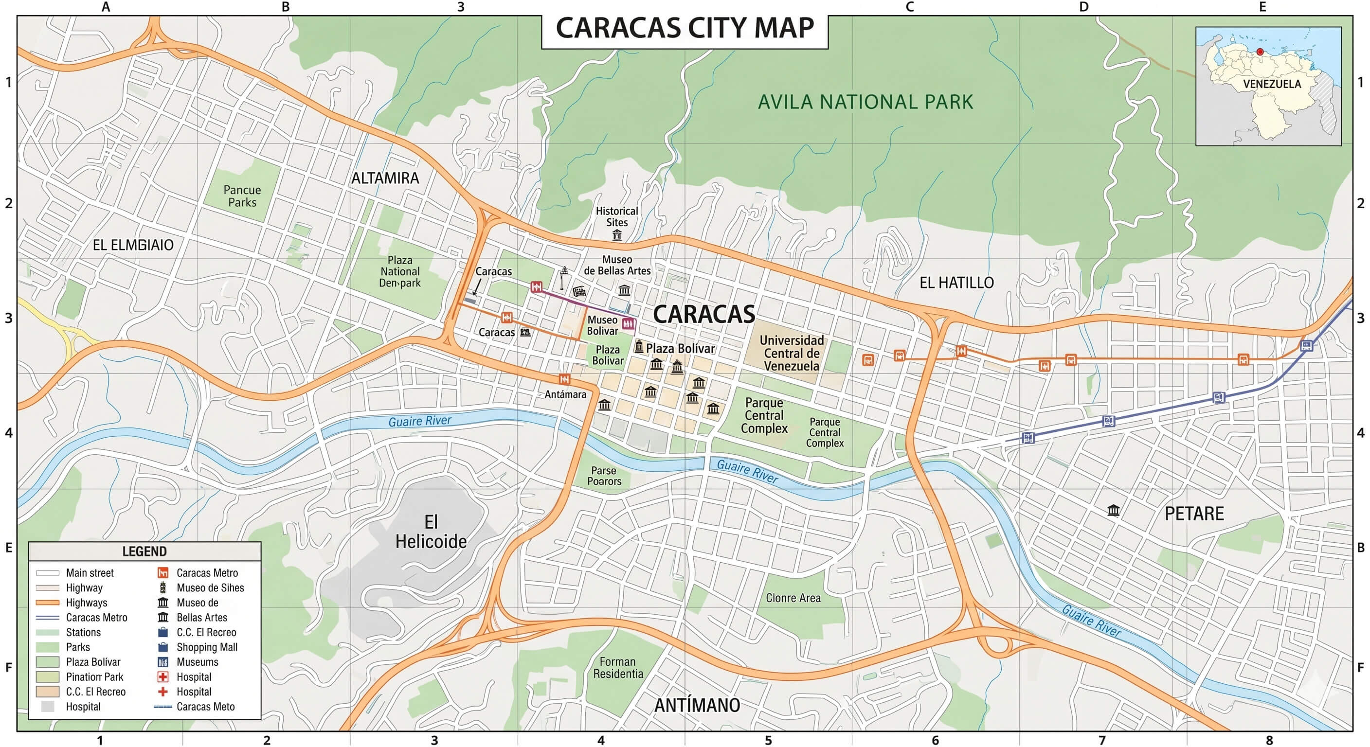 Caracas street map