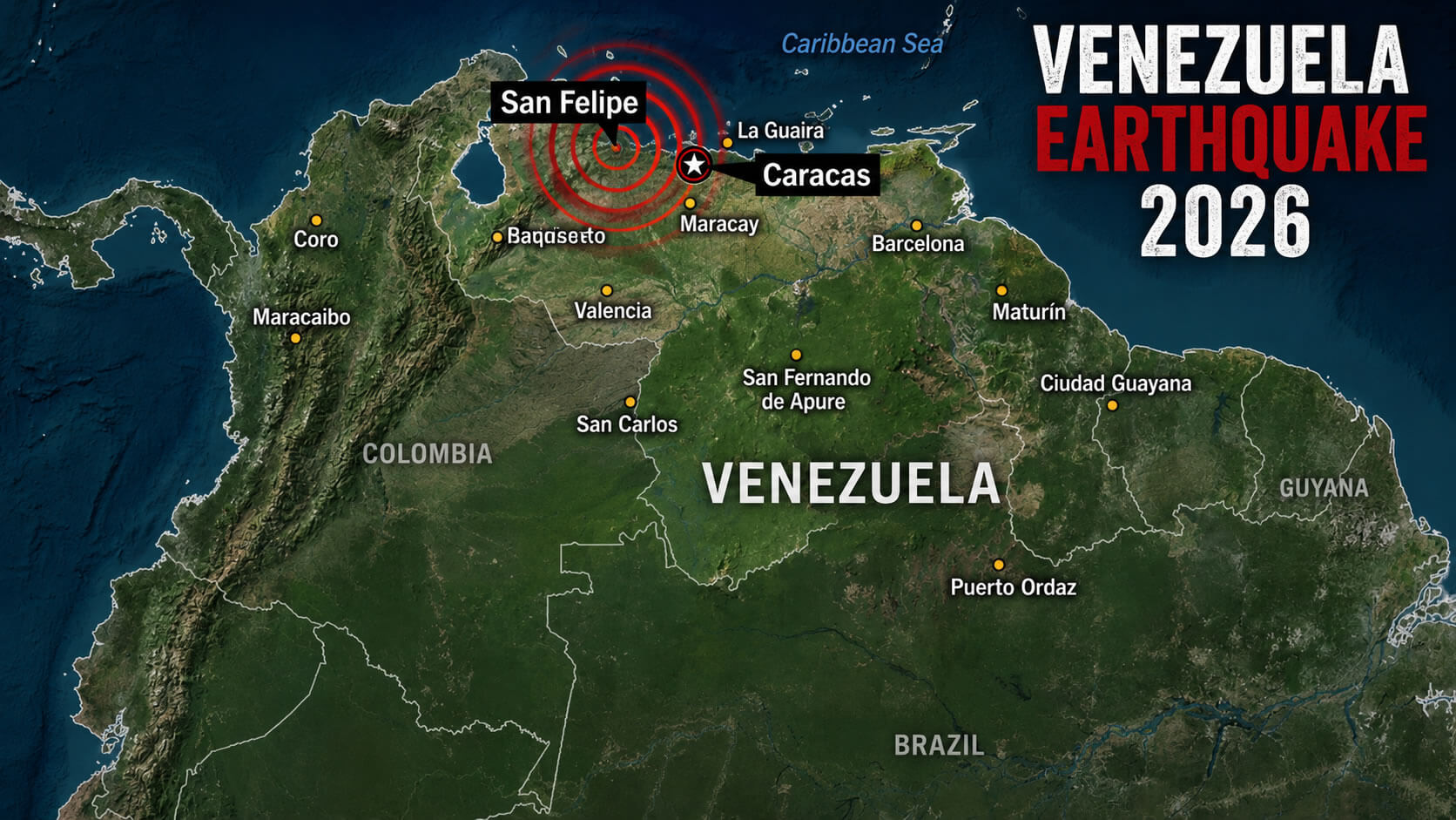 Venezuela Earthquake 2026 map