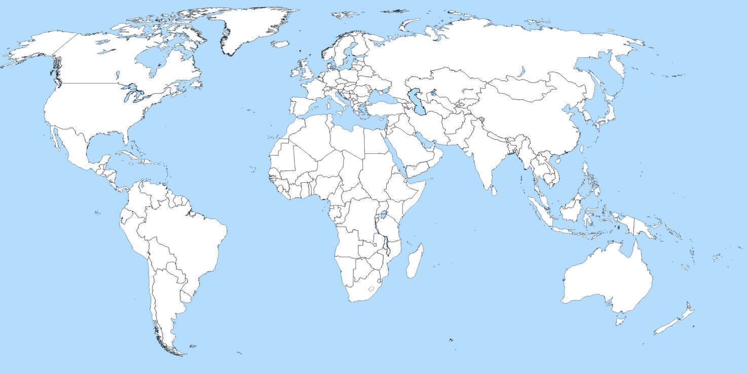 Blank map of the World