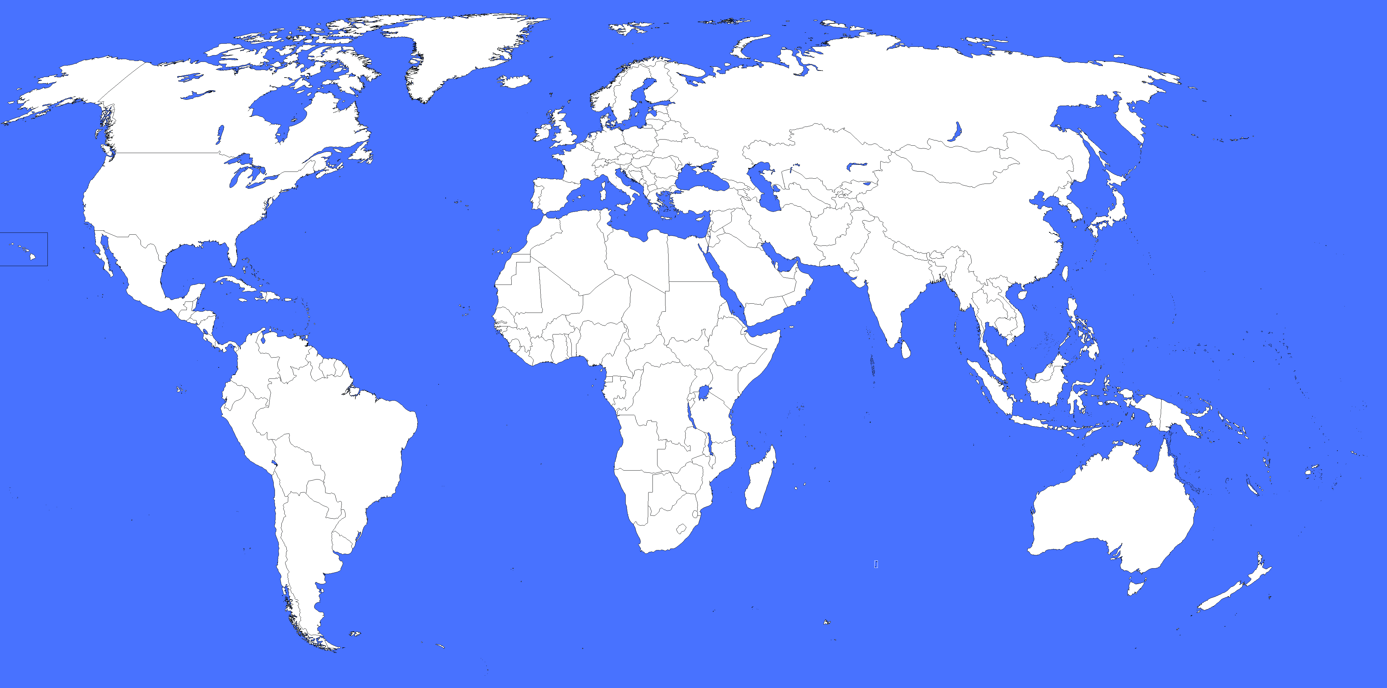 Blank World map with countries borders