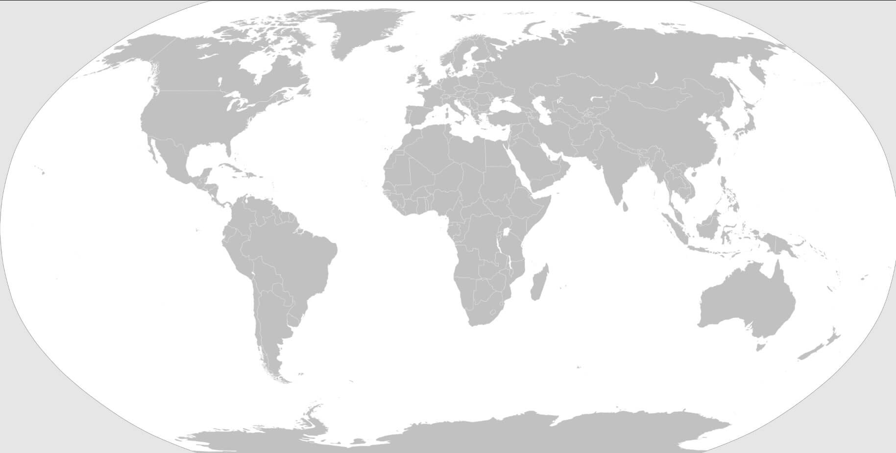 Gray Blank World map