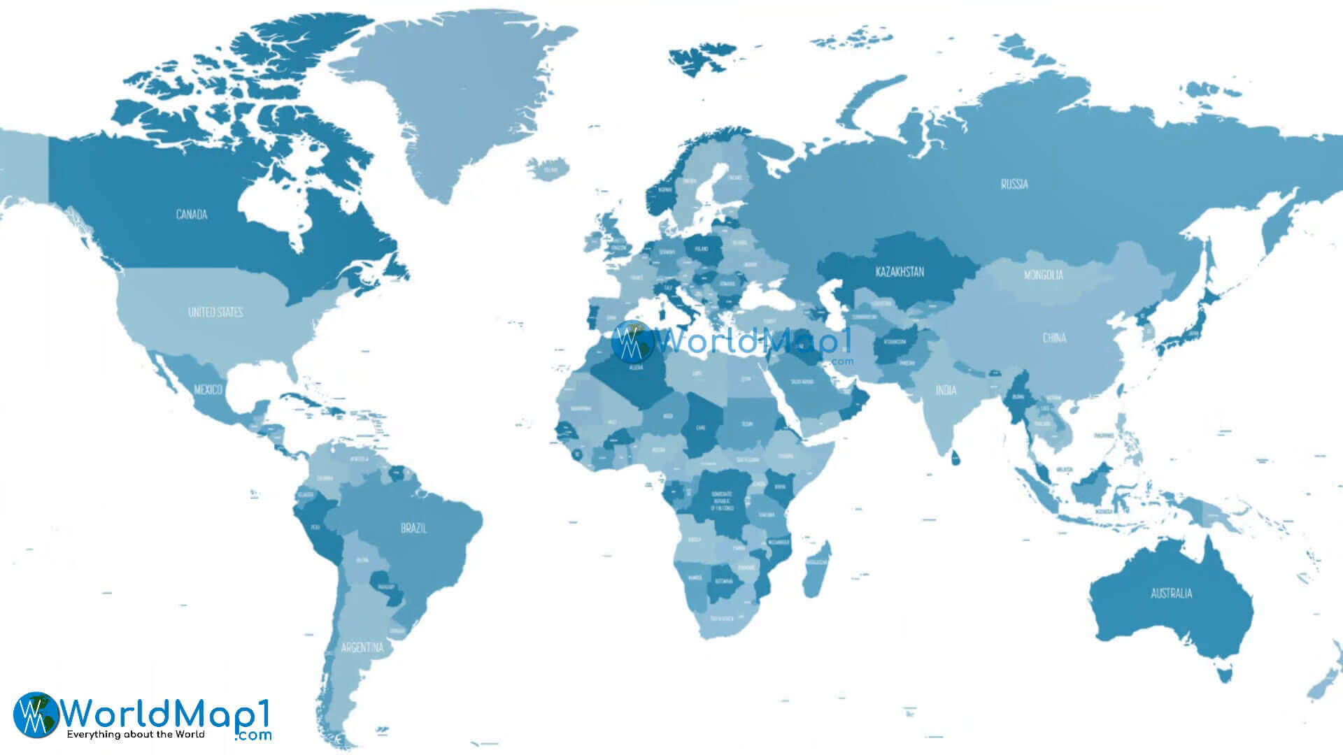 Large Blank map of World countries