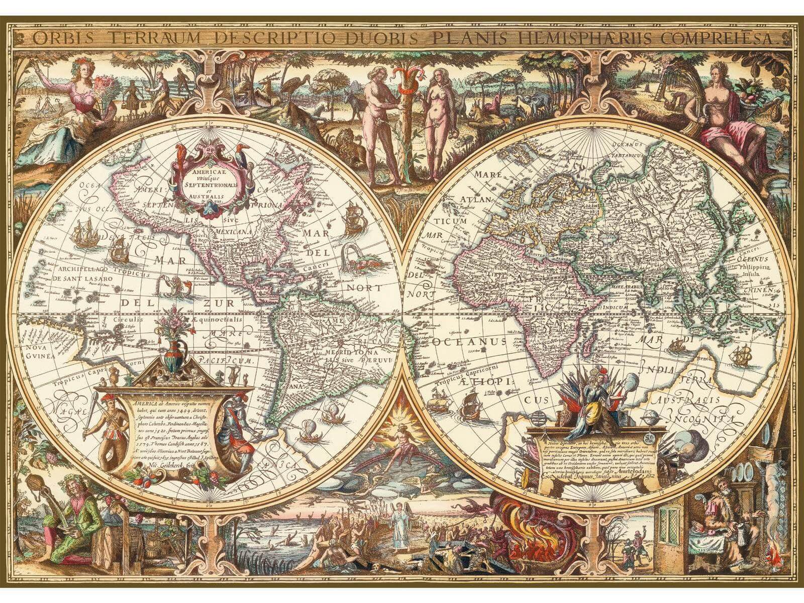 Antique historical World map