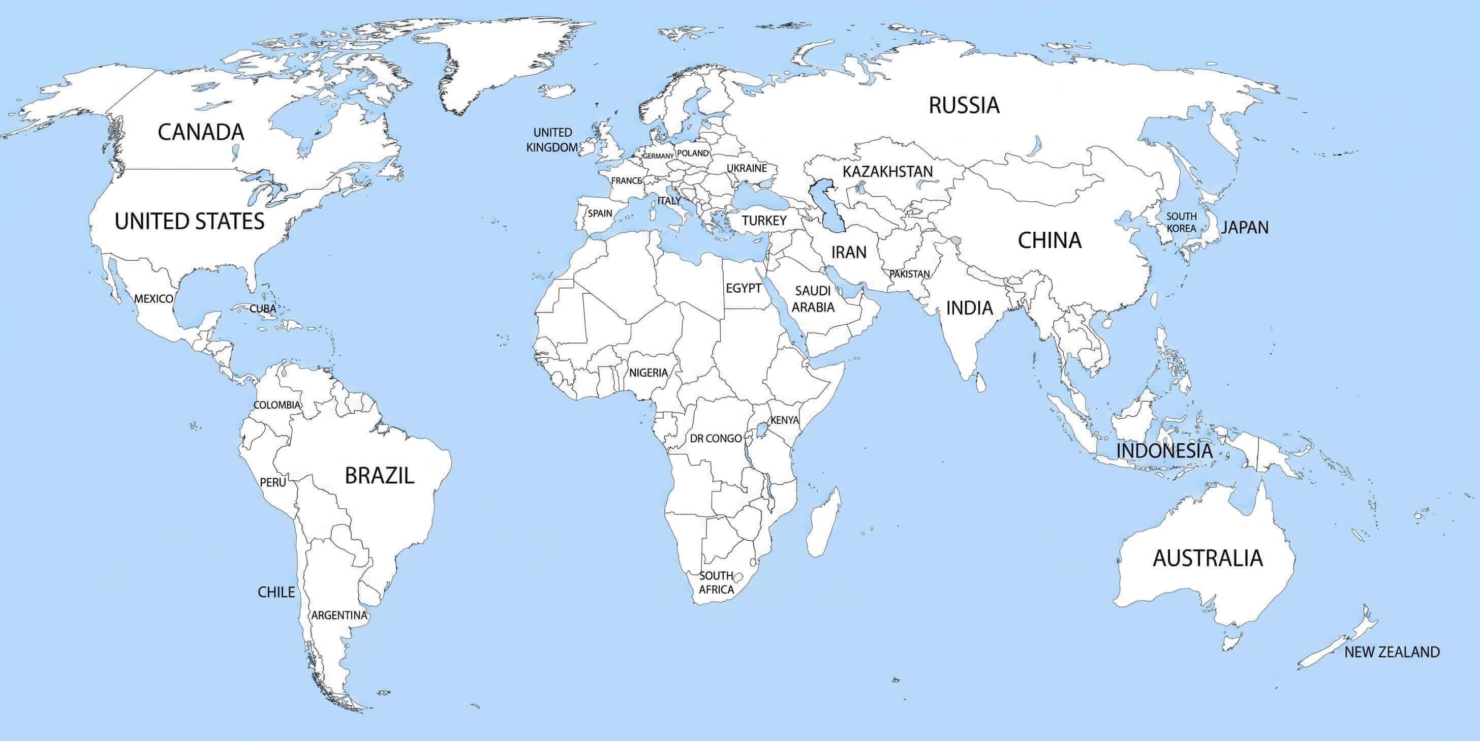 Blank map of the World