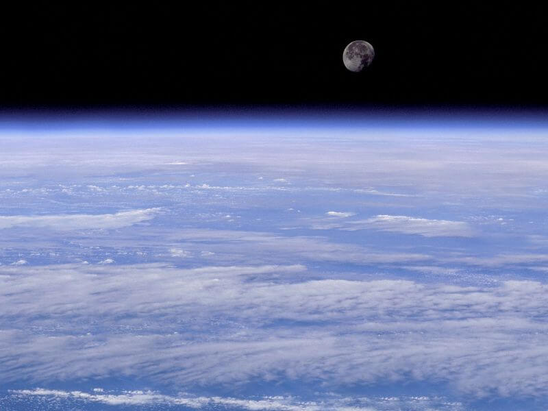 Earth and moon view from space