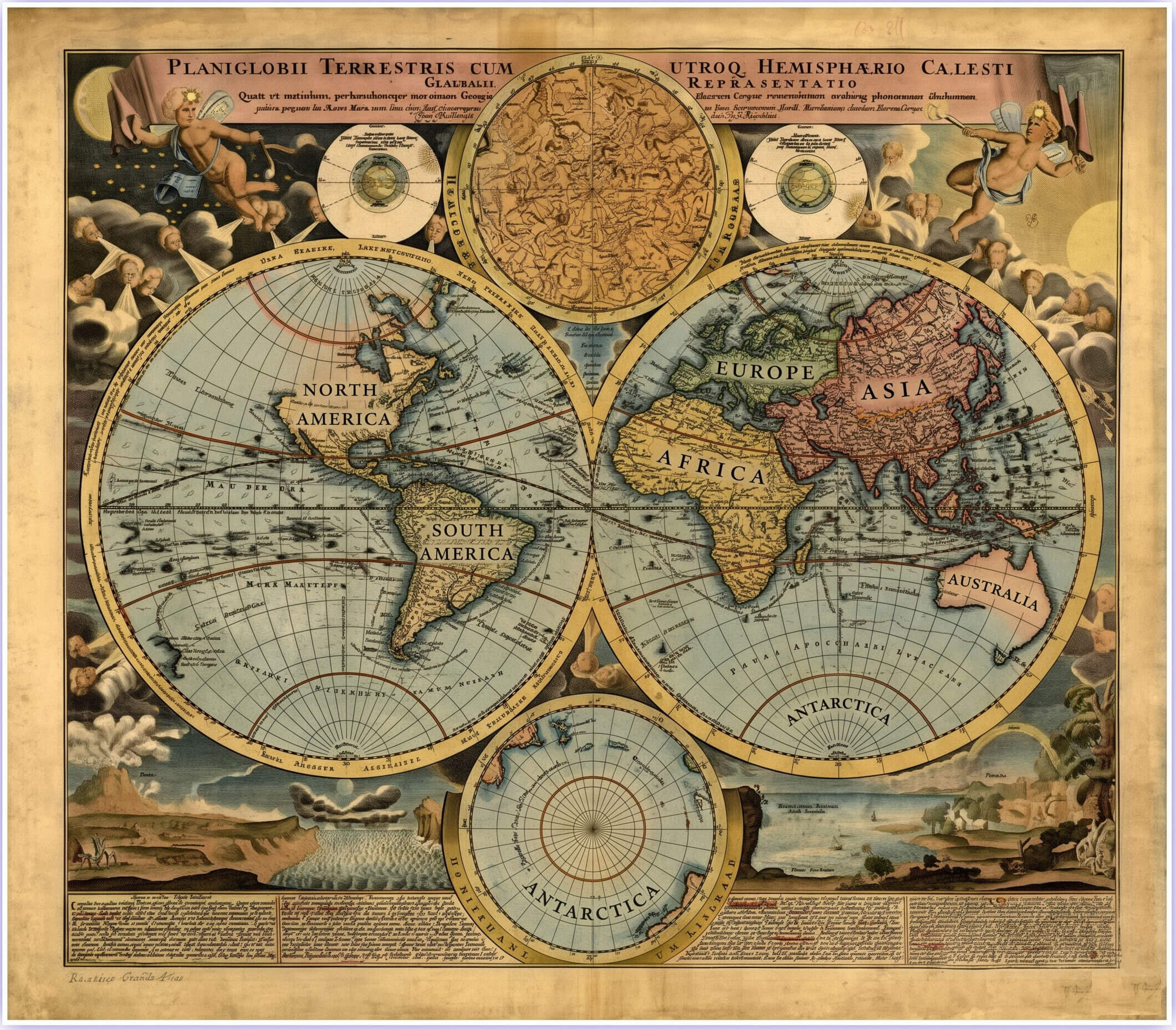 Old vintage World map
