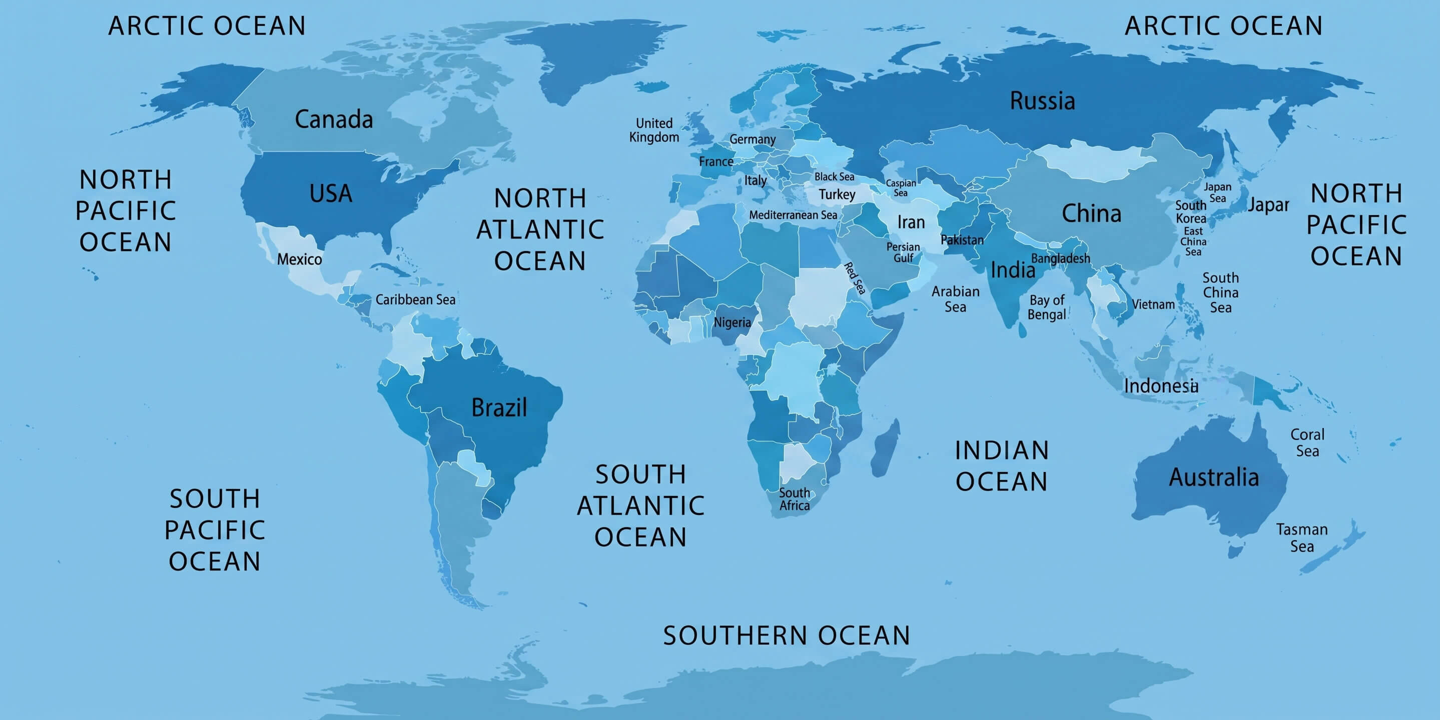 World blank map with countries