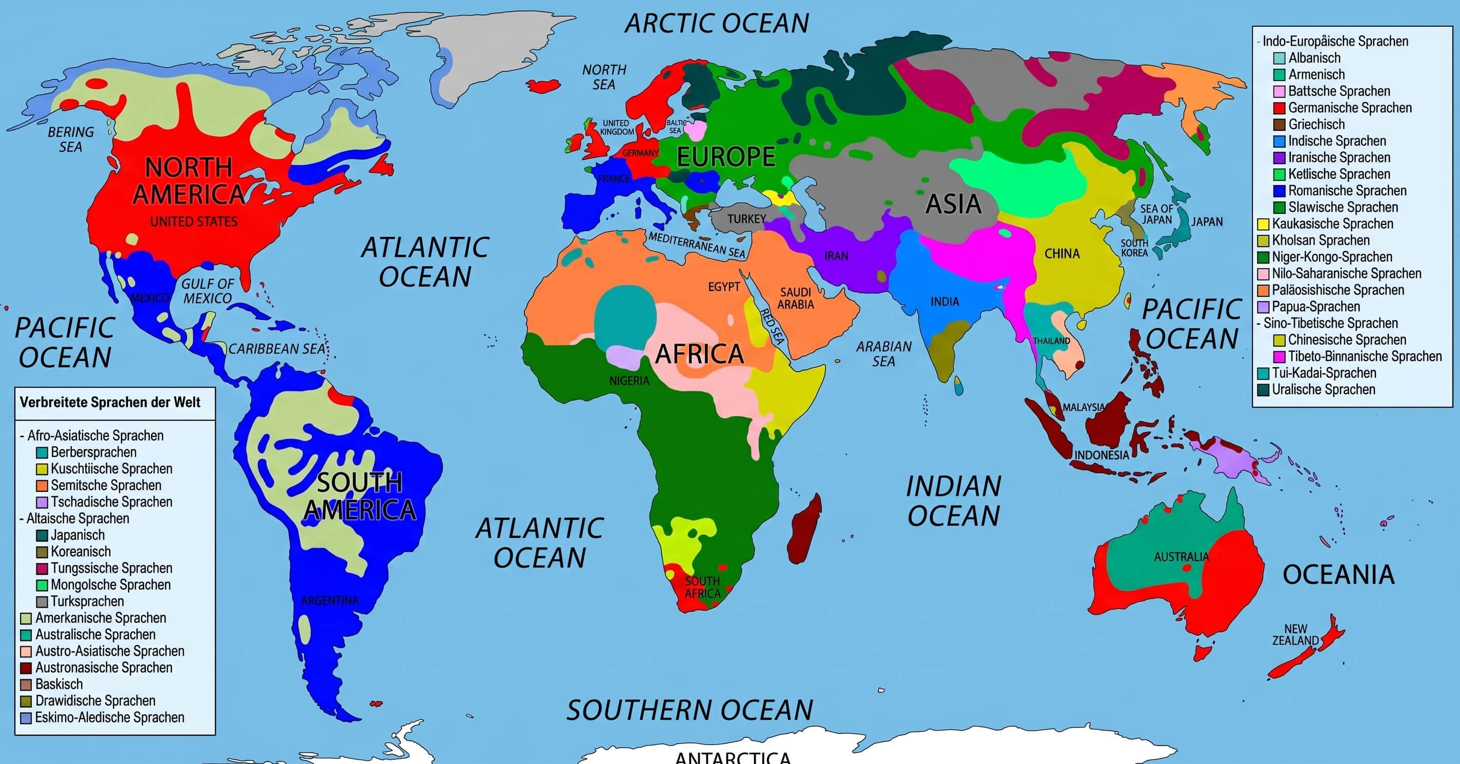 World dialect distribution map