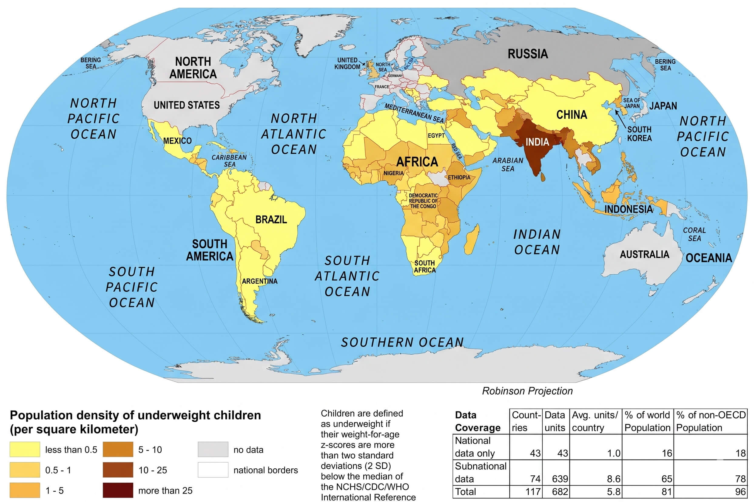 World food shortage map