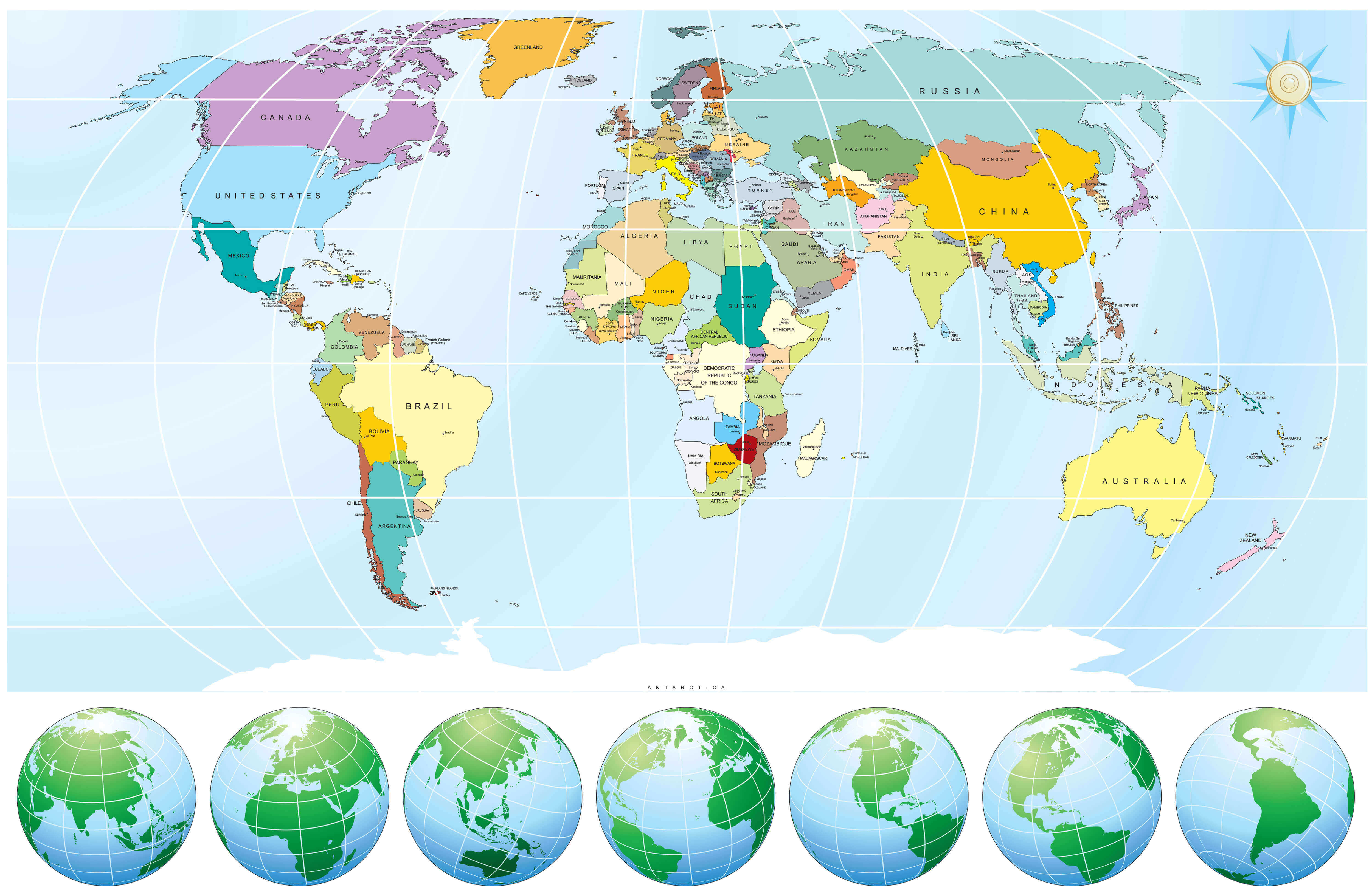 World globe map illustration