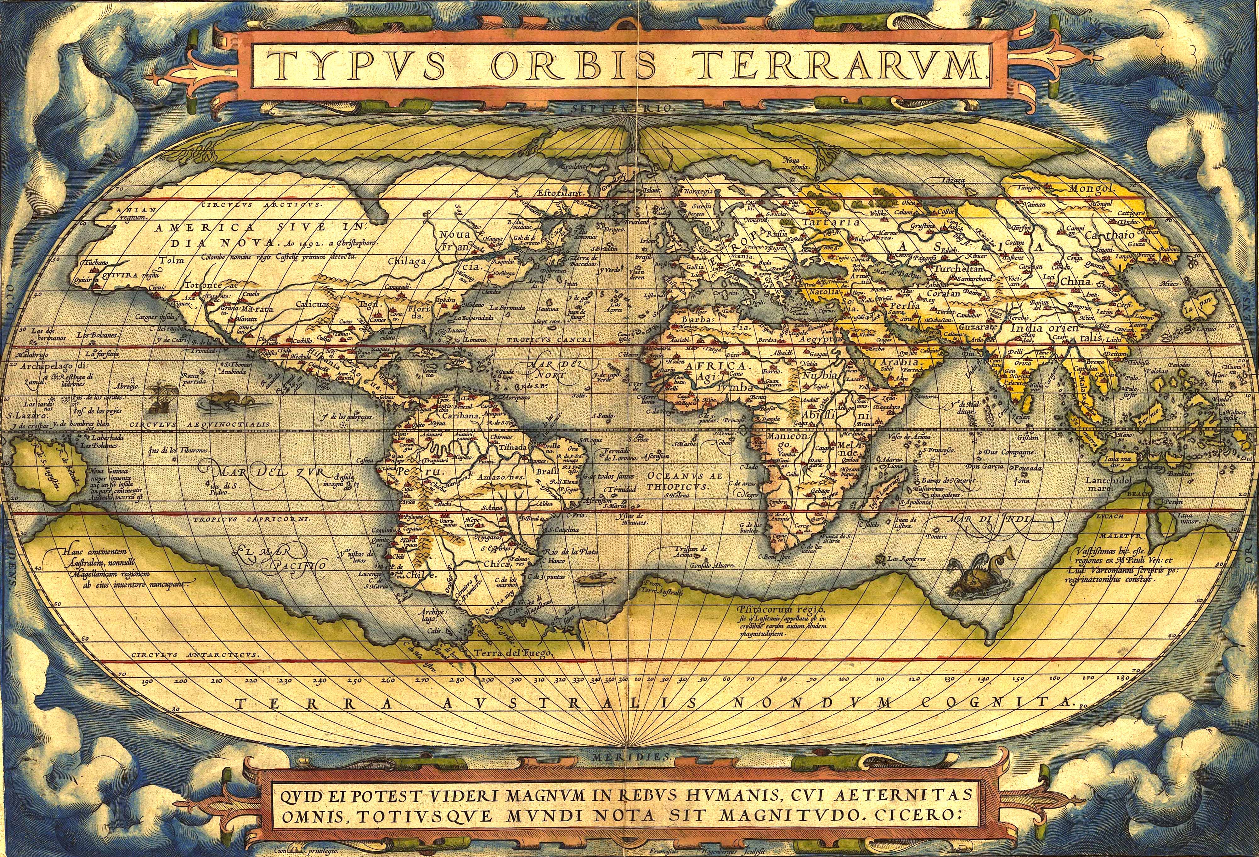 World historical map 1570