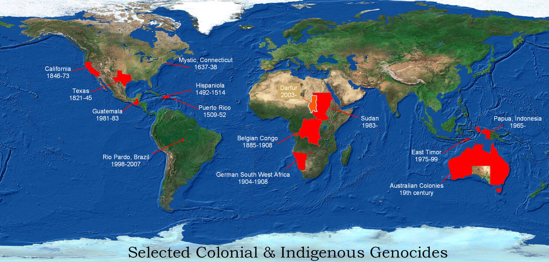 World indigenous genocide map