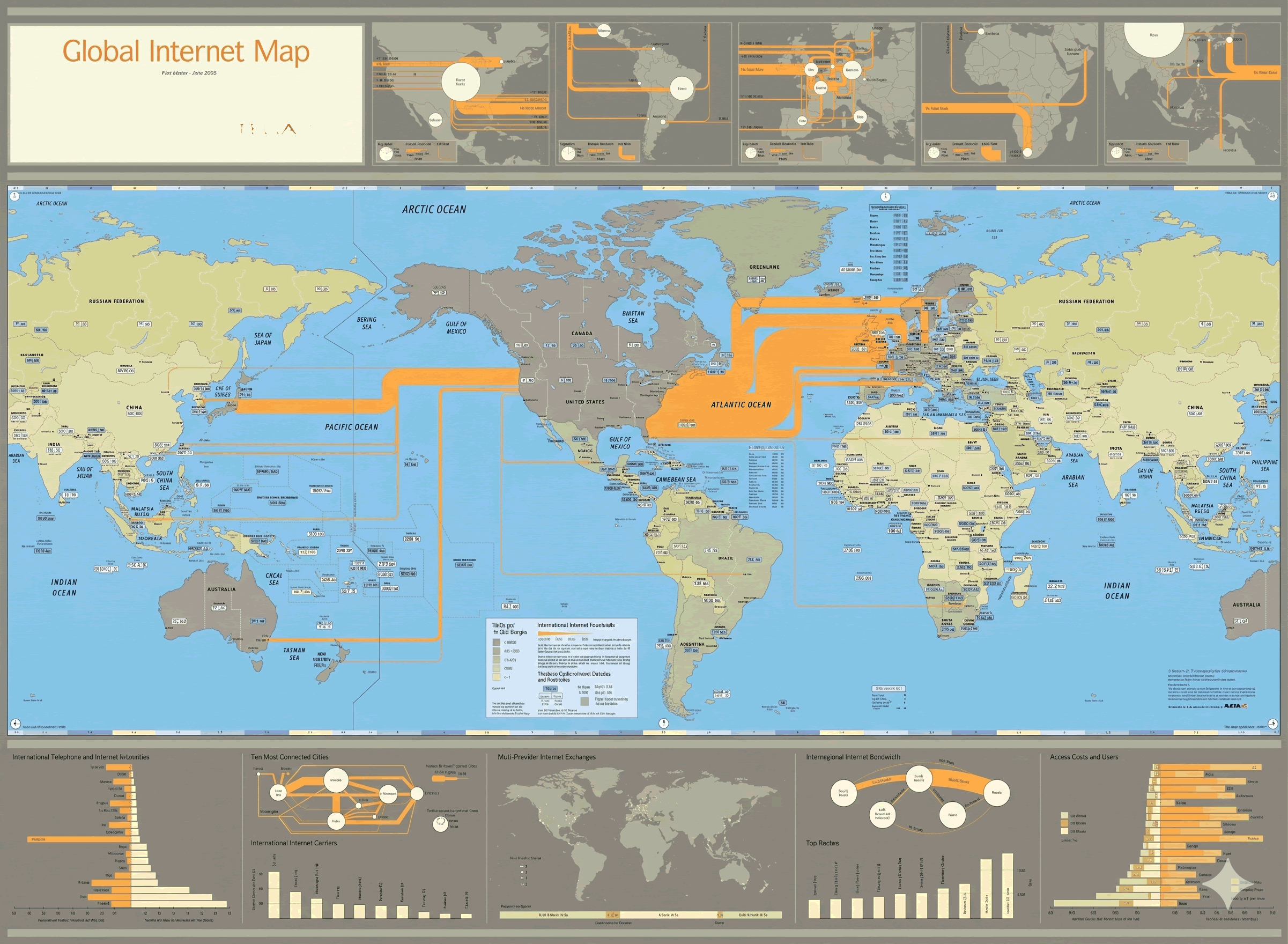 World internet connectivity map